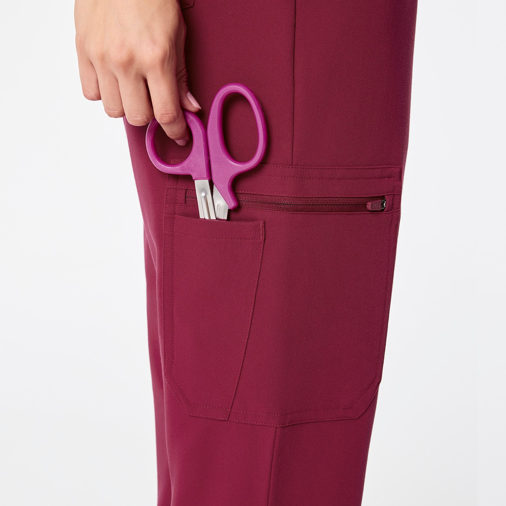 women's Deep Cranberry High Waisted Dowa - Tall Scrub Pants - Image 7