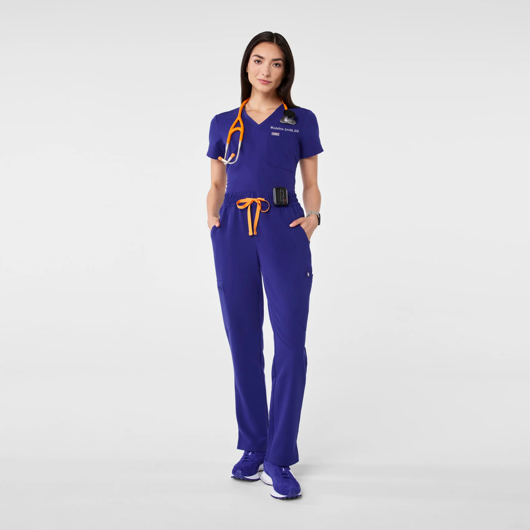 women's Deep Royal Blue High Waisted Dowa - Scrub Pants - Image 2