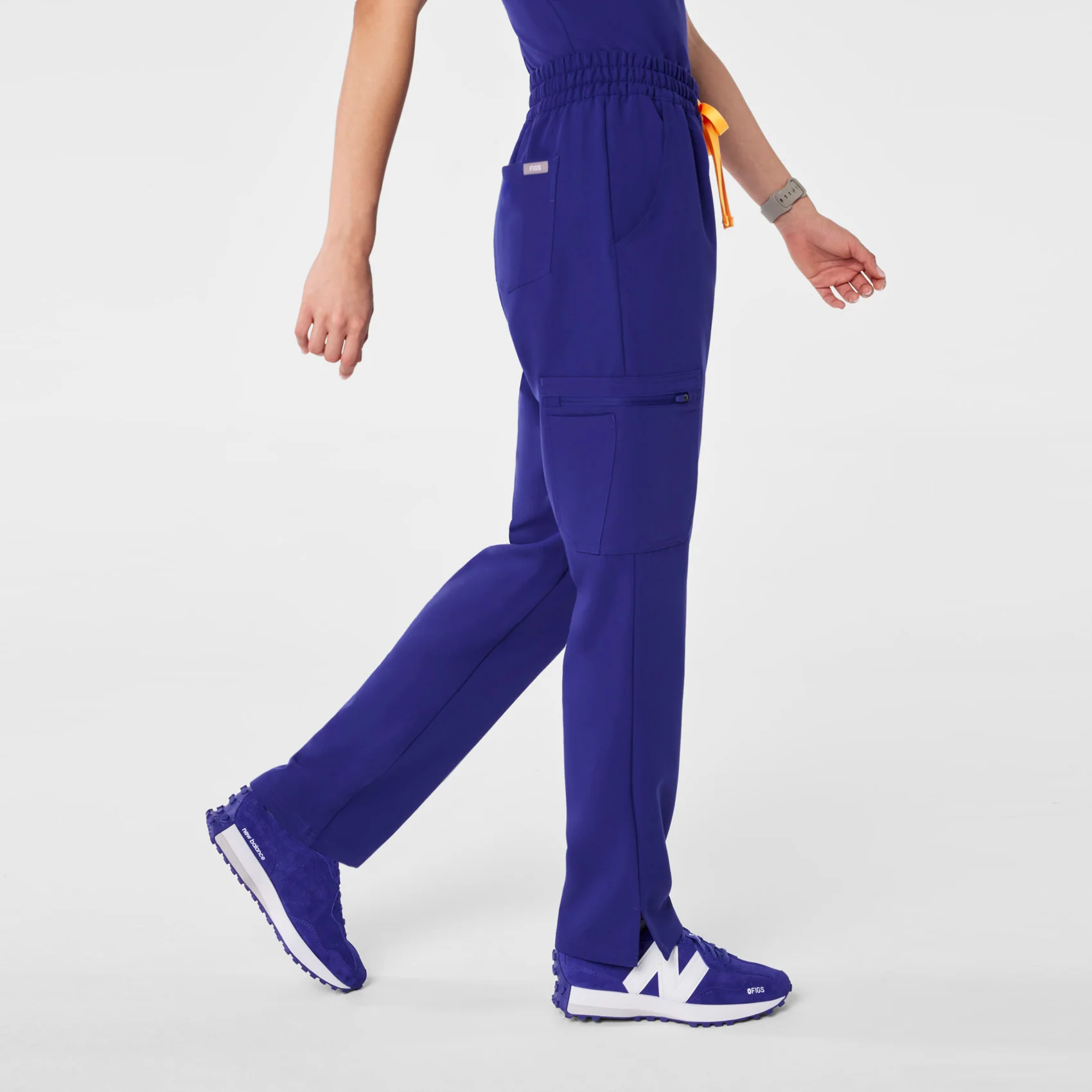 women's Deep Royal Blue High Waisted Dowa - Scrub Pants - Image 3