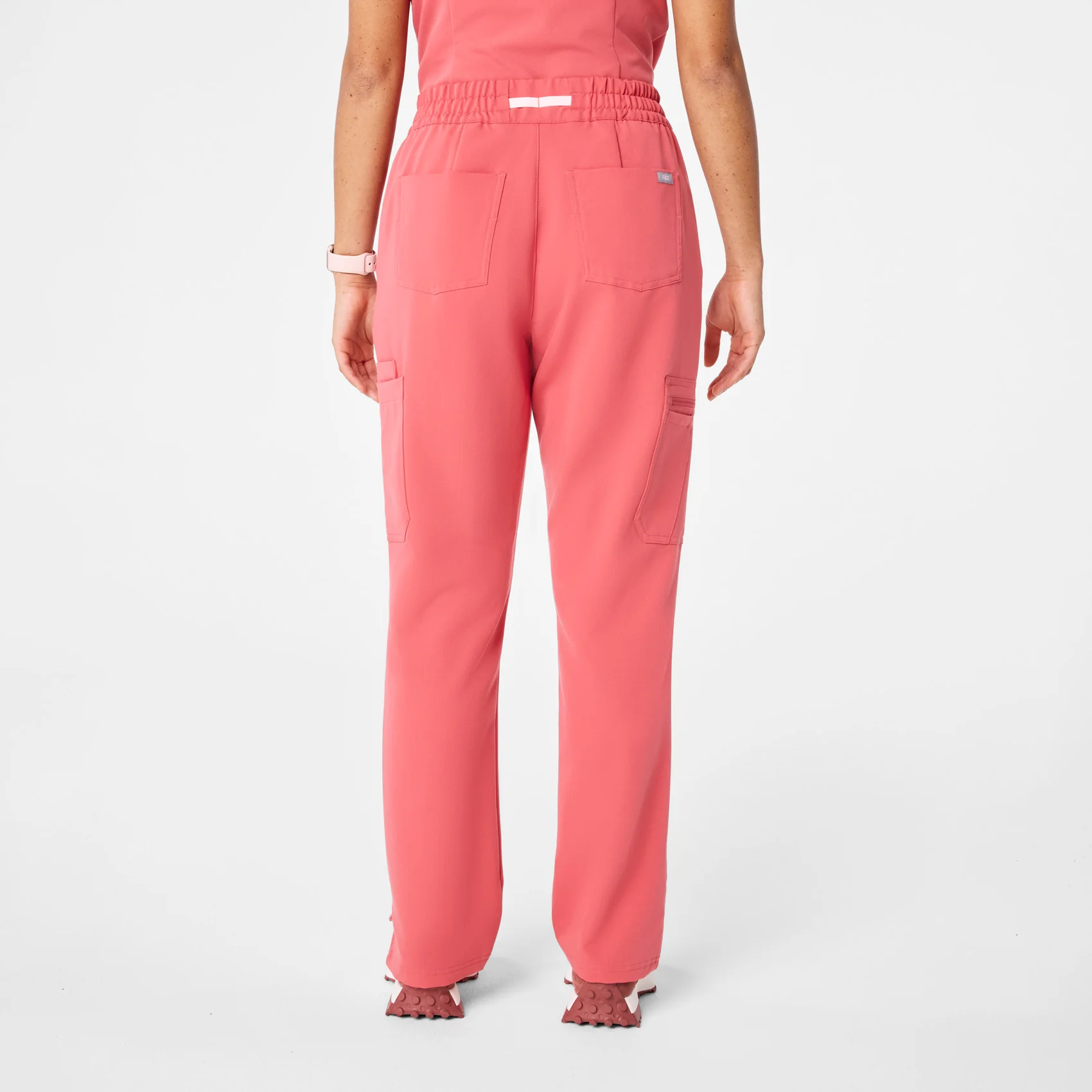 women's Pulmonary Pink High Waisted Dowa - Tall Scrub Pants - Image 4