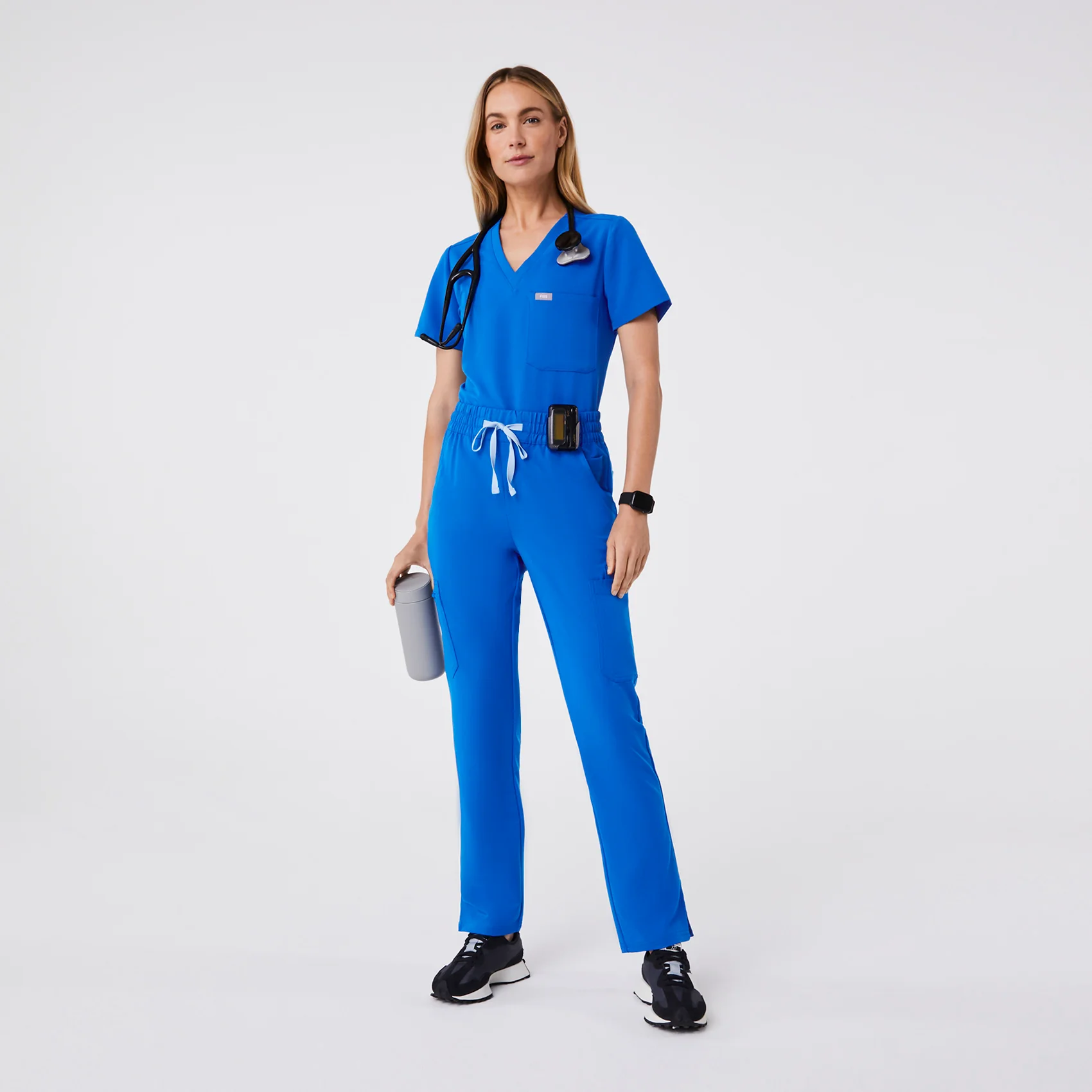 women's Royal Blue High Waisted Dowa - Tall Scrub Pant - Image 2