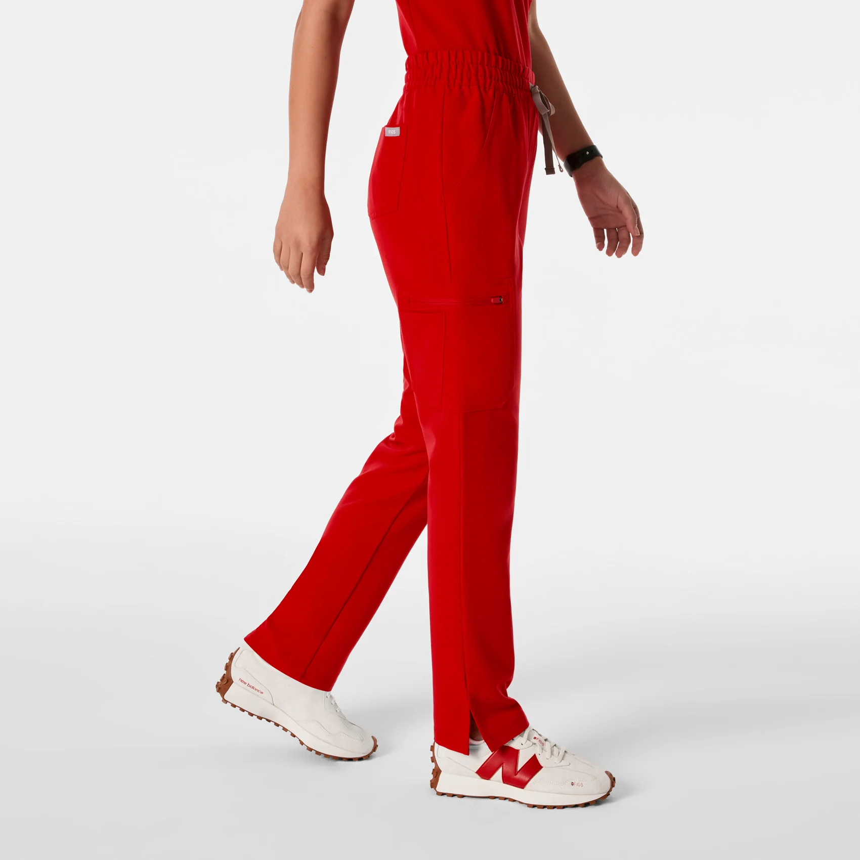 women's Winning Red High Waisted Dowa - Tall Scrub Pants - Image 3