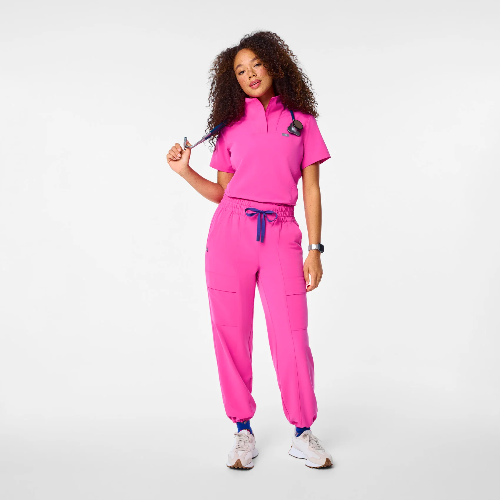 women's Rapid Response Pink High Waisted Giuliana Relaxed Straight Leg - Scrub Pant™ - Image 5