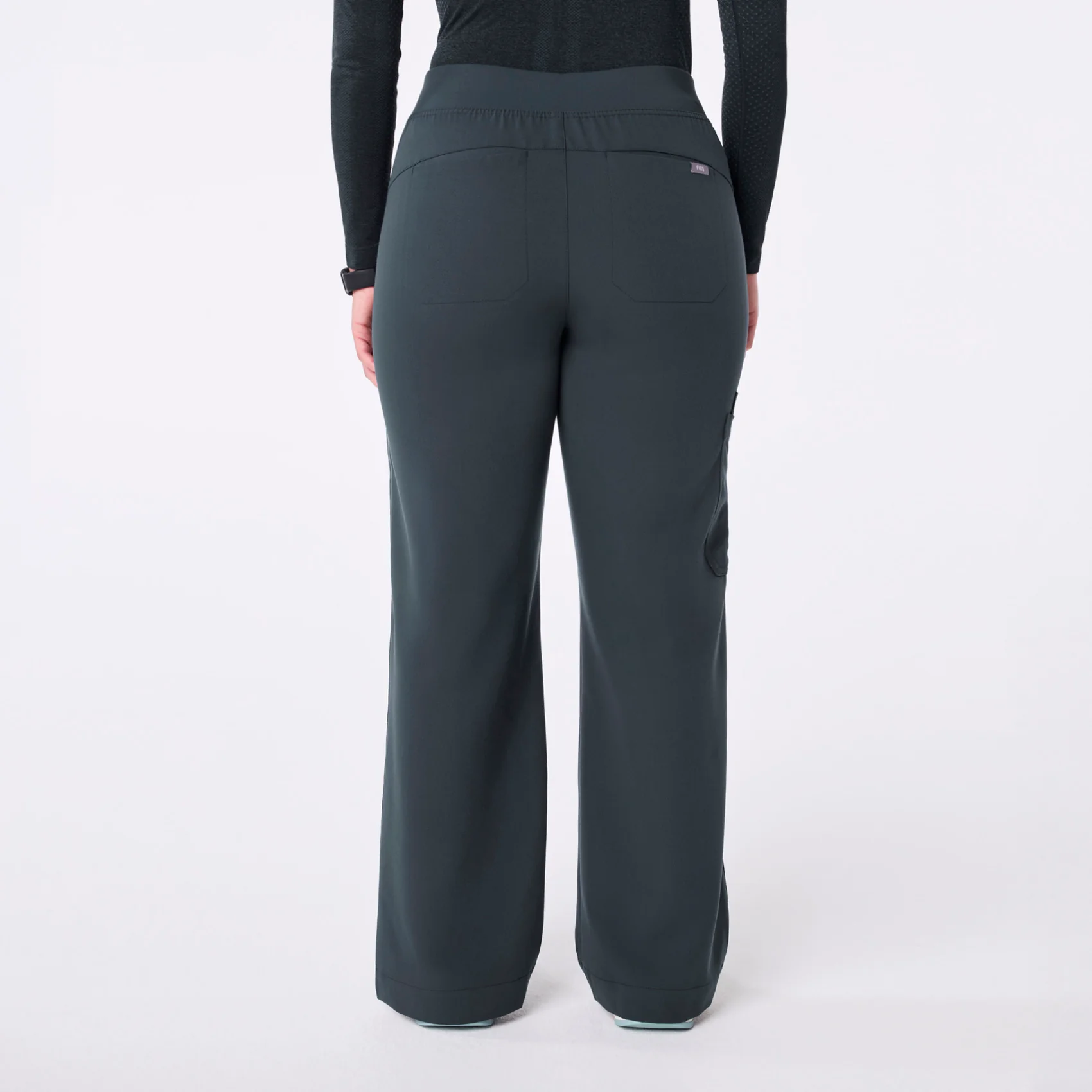 women's Dark Harbor High Waisted Isabel Wide Leg - Petite Scrub Pant - Image 4