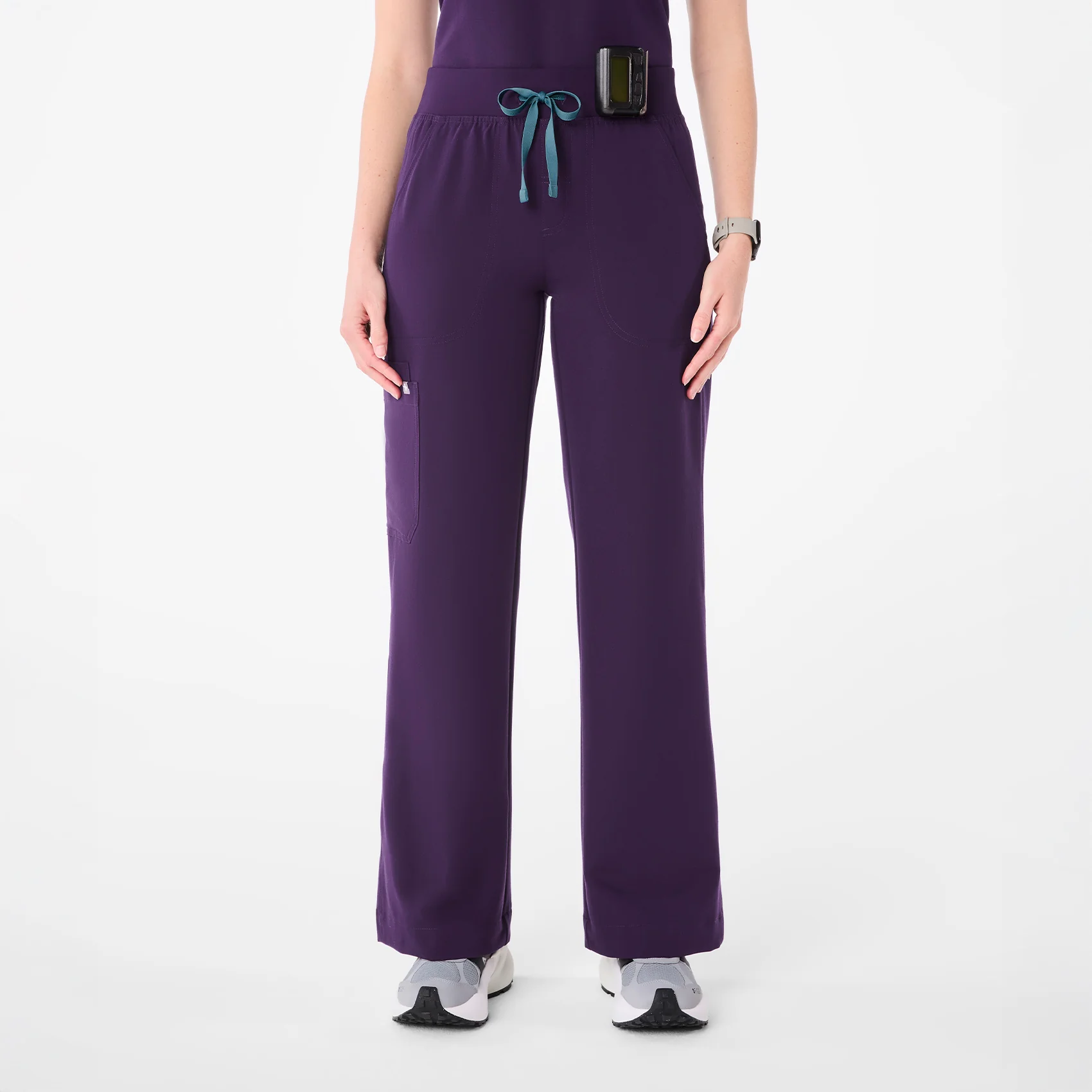 women's Purple Jam High Waisted Isabel Wide Leg - Petite Scrub Pant