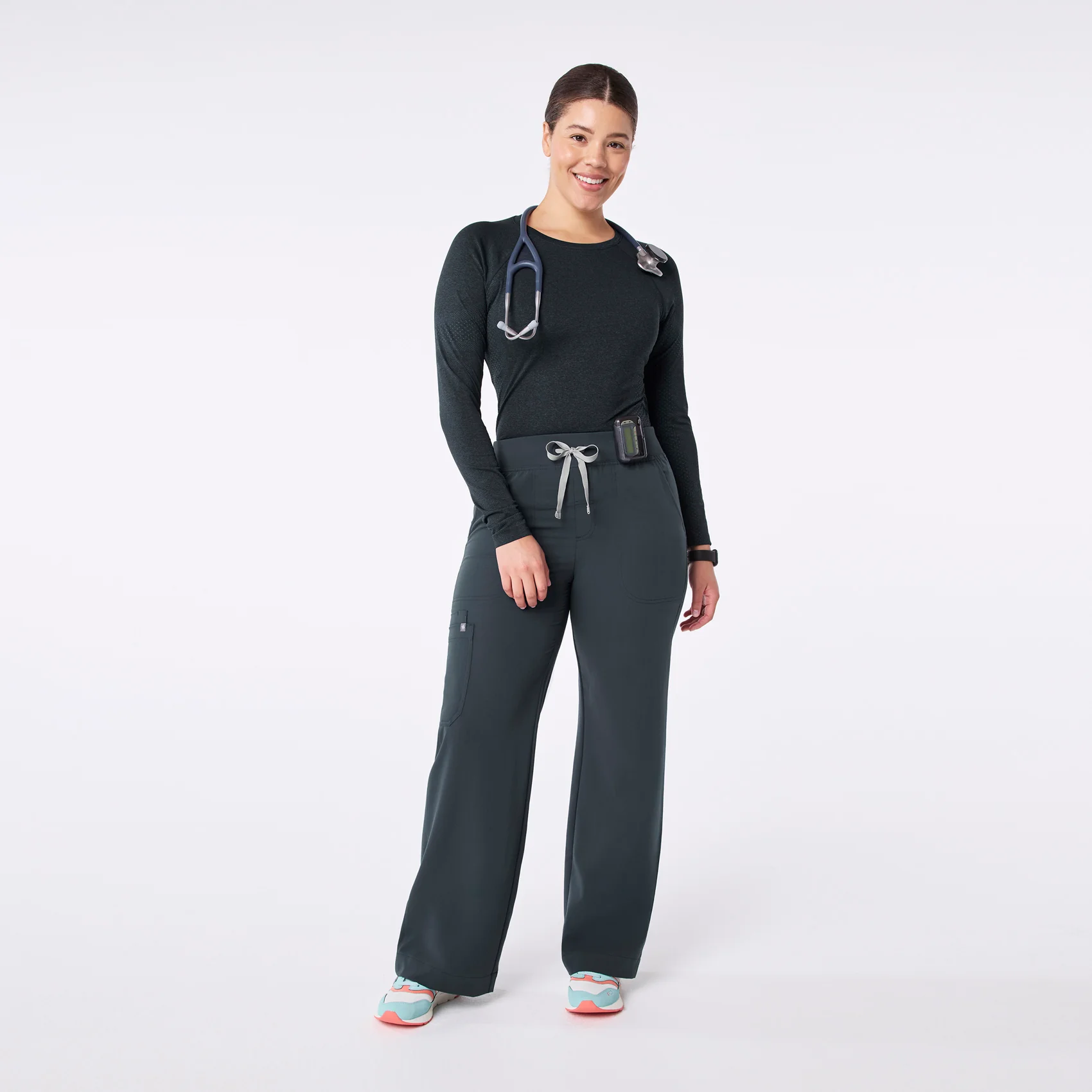 women's Dark Harbor High Waisted Isabel Wide Leg - Scrub Pant - Image 2