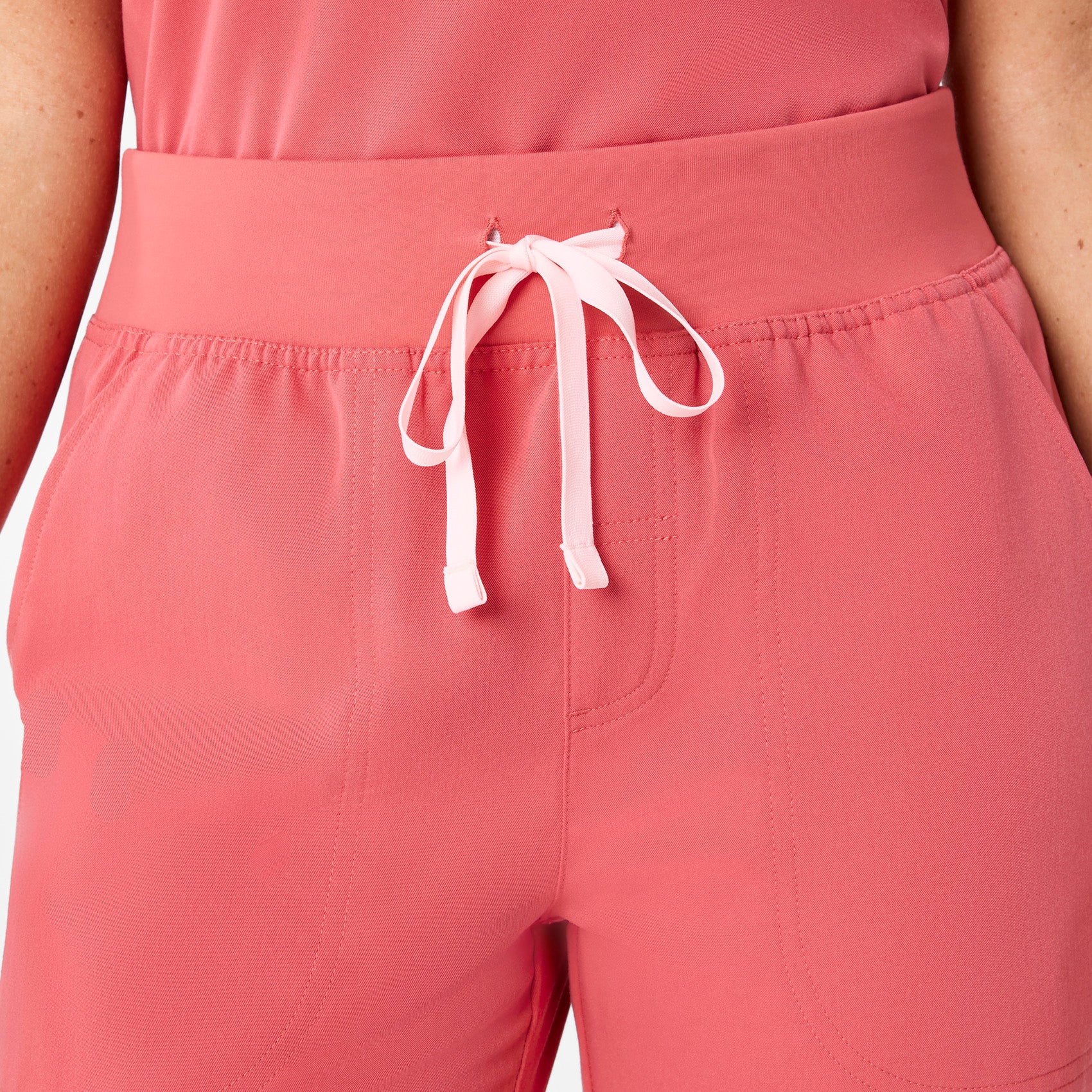 women's Pulmonary Pink High Waisted Isabel Wide Leg - Scrub Pant - Image 5