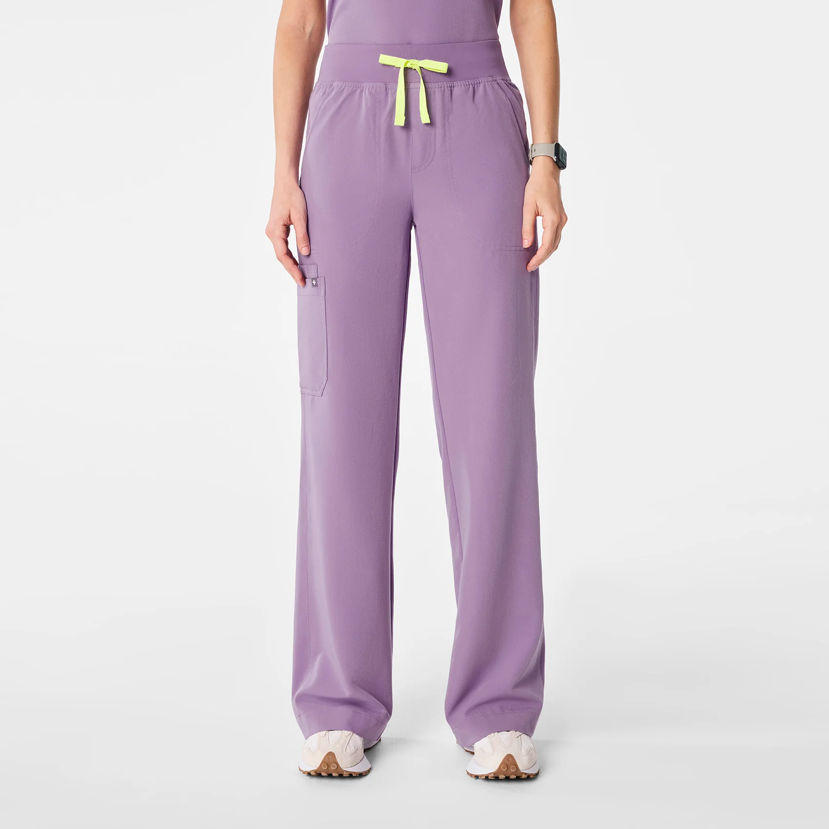 women's Purple Haze High Waisted Isabel Wide Leg - Petite Scrub Pant