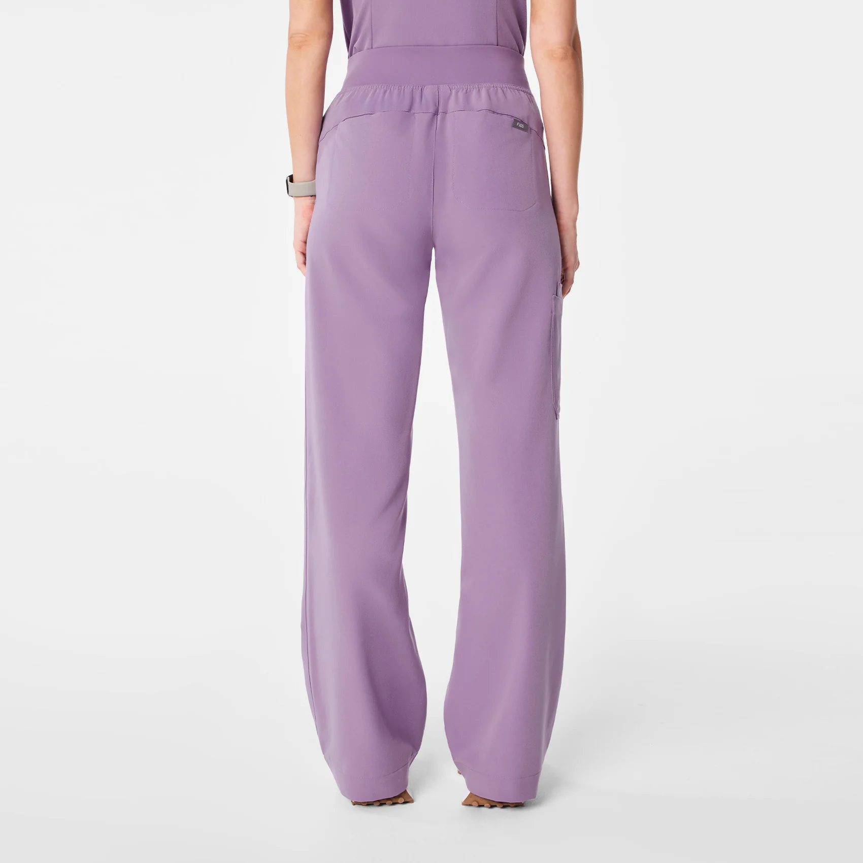 women's Purple Haze High Waisted Isabel Wide Leg - Petite Scrub Pant - Image 4