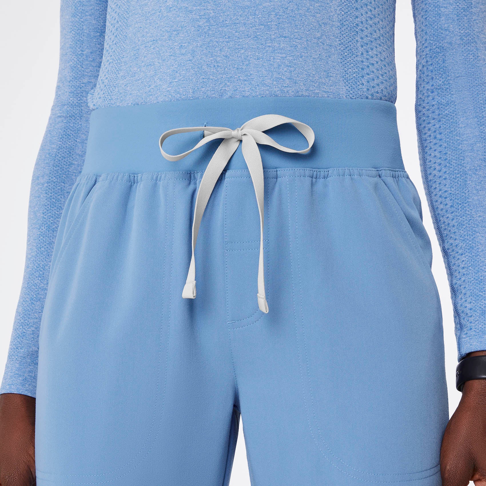 women's Ceil Blue High Waisted Isabel Wide Leg - Tall Scrub Pant - Image 5