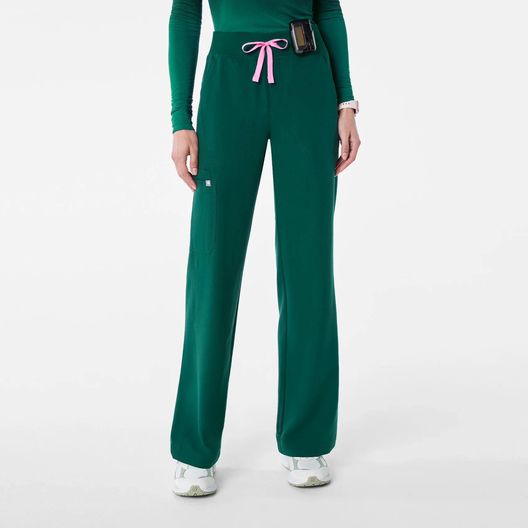 women's Forest Green High Waisted Isabel Wide Leg - Tall Scrub Pant