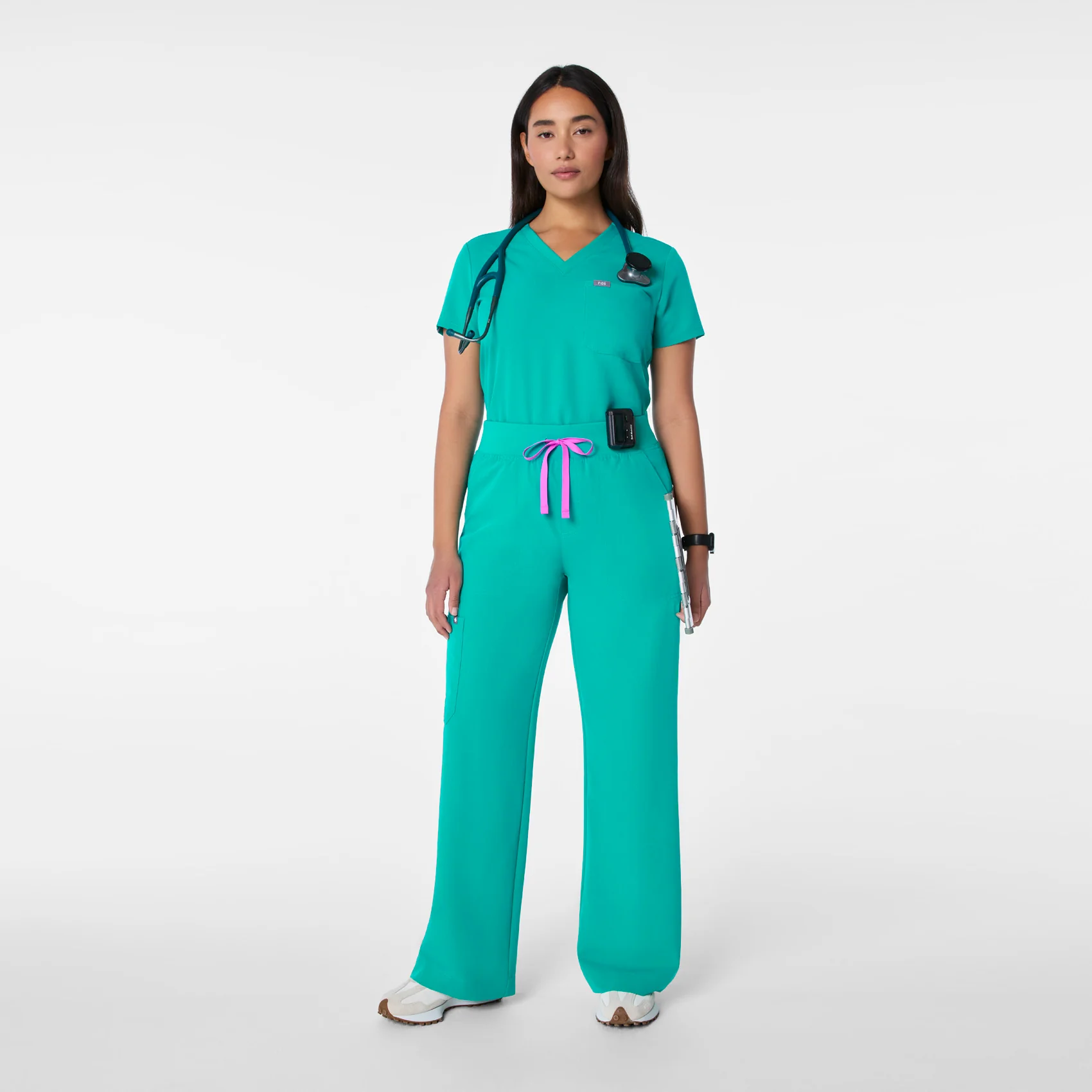 women's Lagoon High Waisted Isabel Wide Leg - Scrub Pant - Image 2