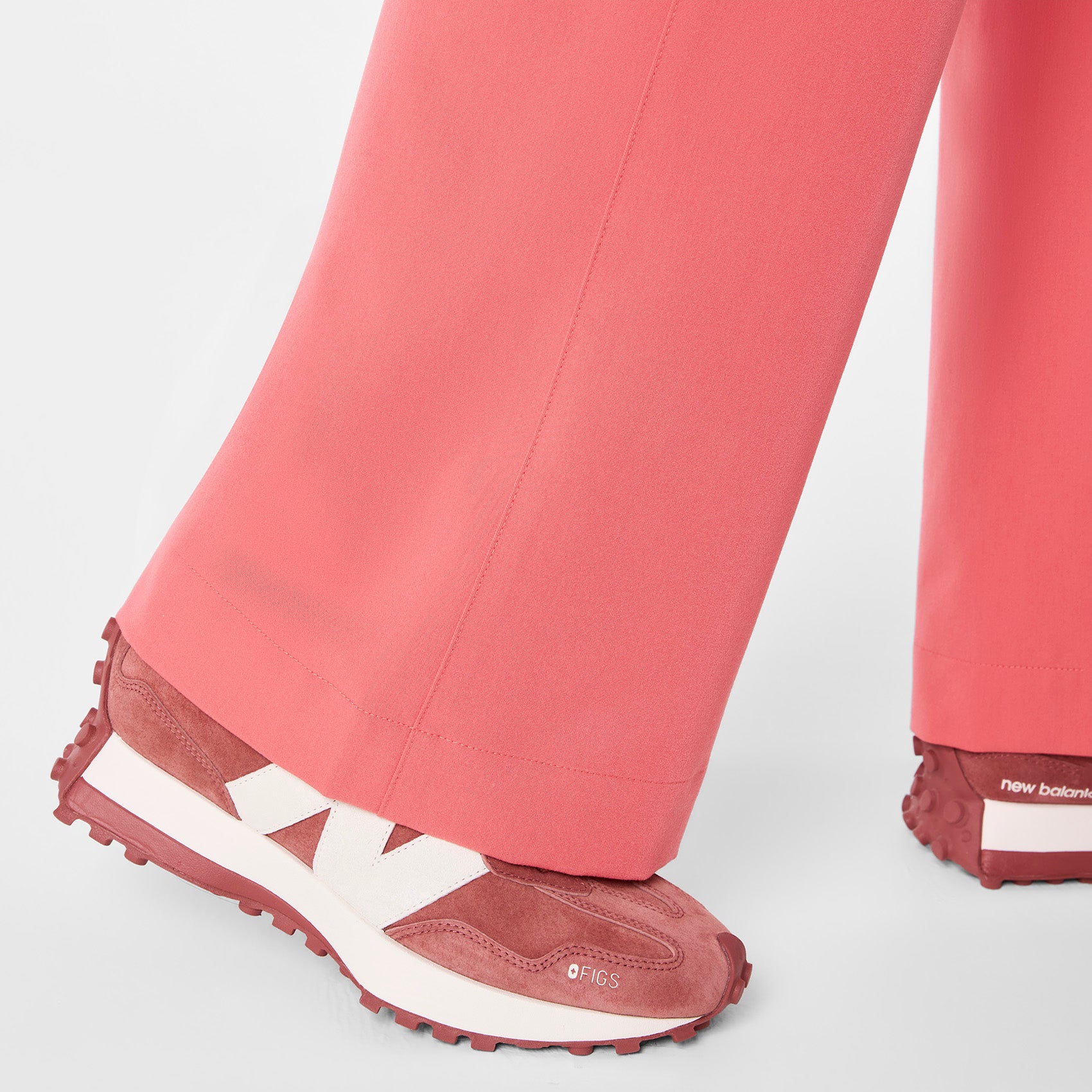 women's Pulmonary Pink High Waisted Isabel Wide Leg - Tall Scrub Pant - Image 8