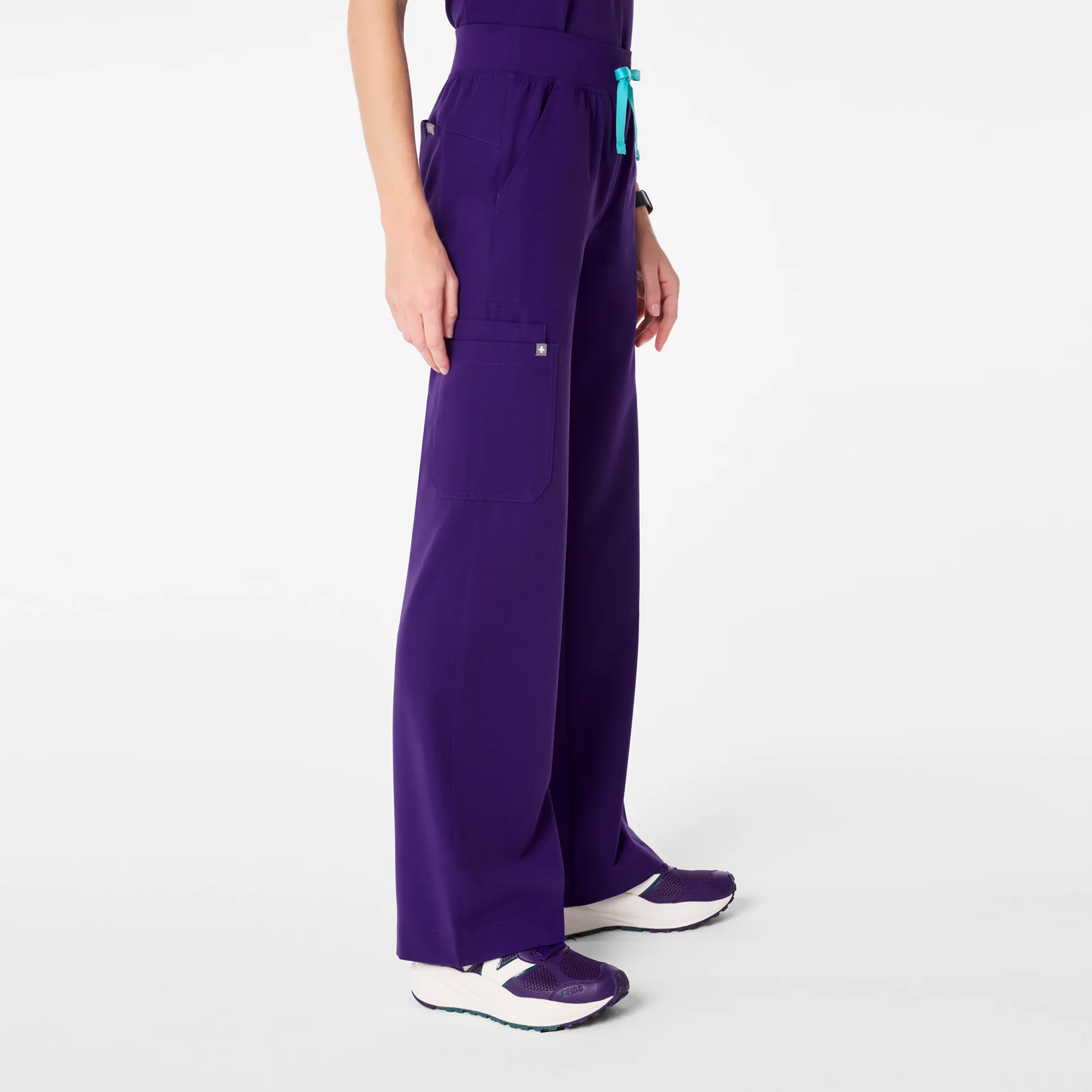 women's Purple Pulse High Waisted Isabel Wide Leg - Tall Scrub Pant - Image 3