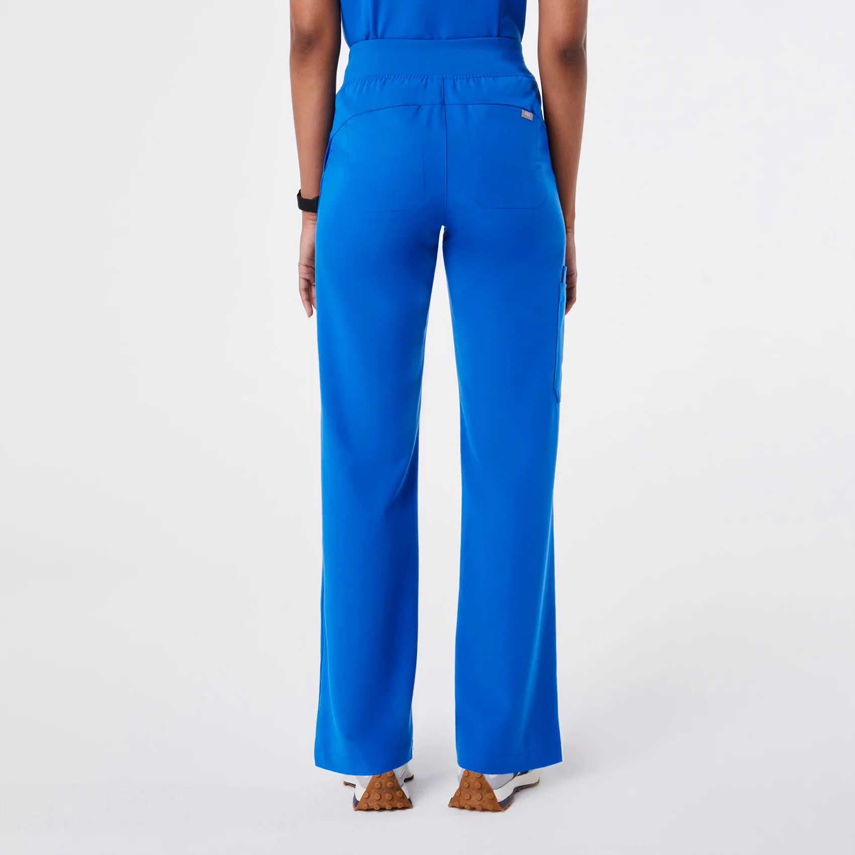 women's Royal Blue High Waisted Isabel Wide Leg - Tall Scrub Pant - Image 4