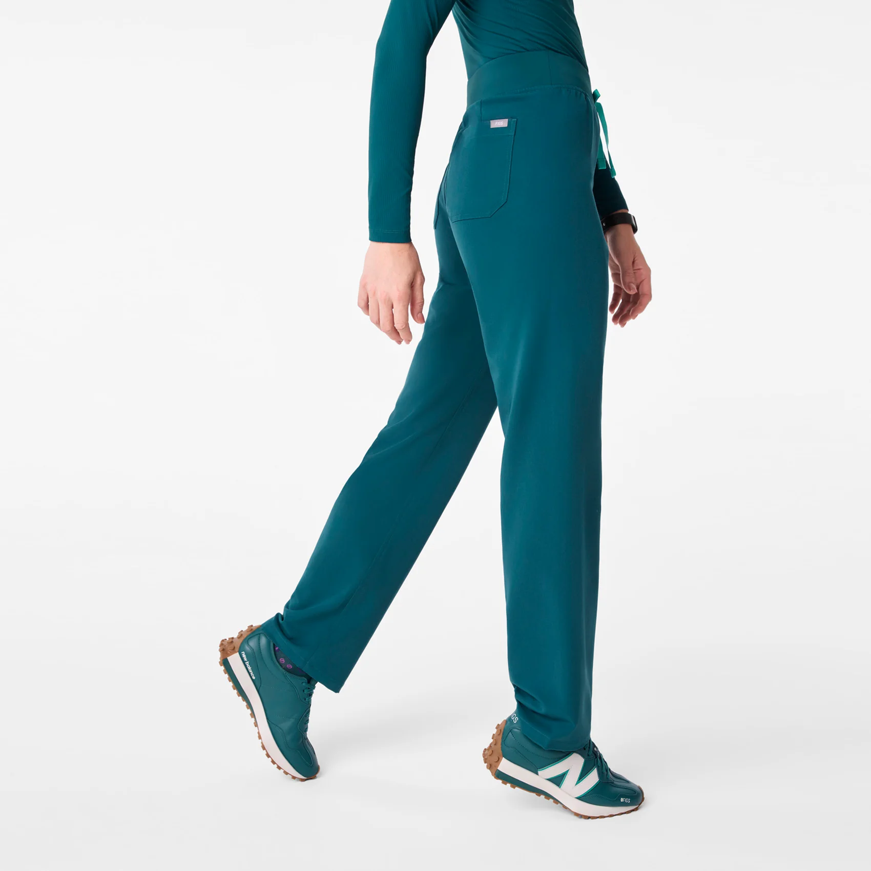 women's Caribbean Blue High Waisted Livingston - Petite Basic Scrub Pant™ - Image 3