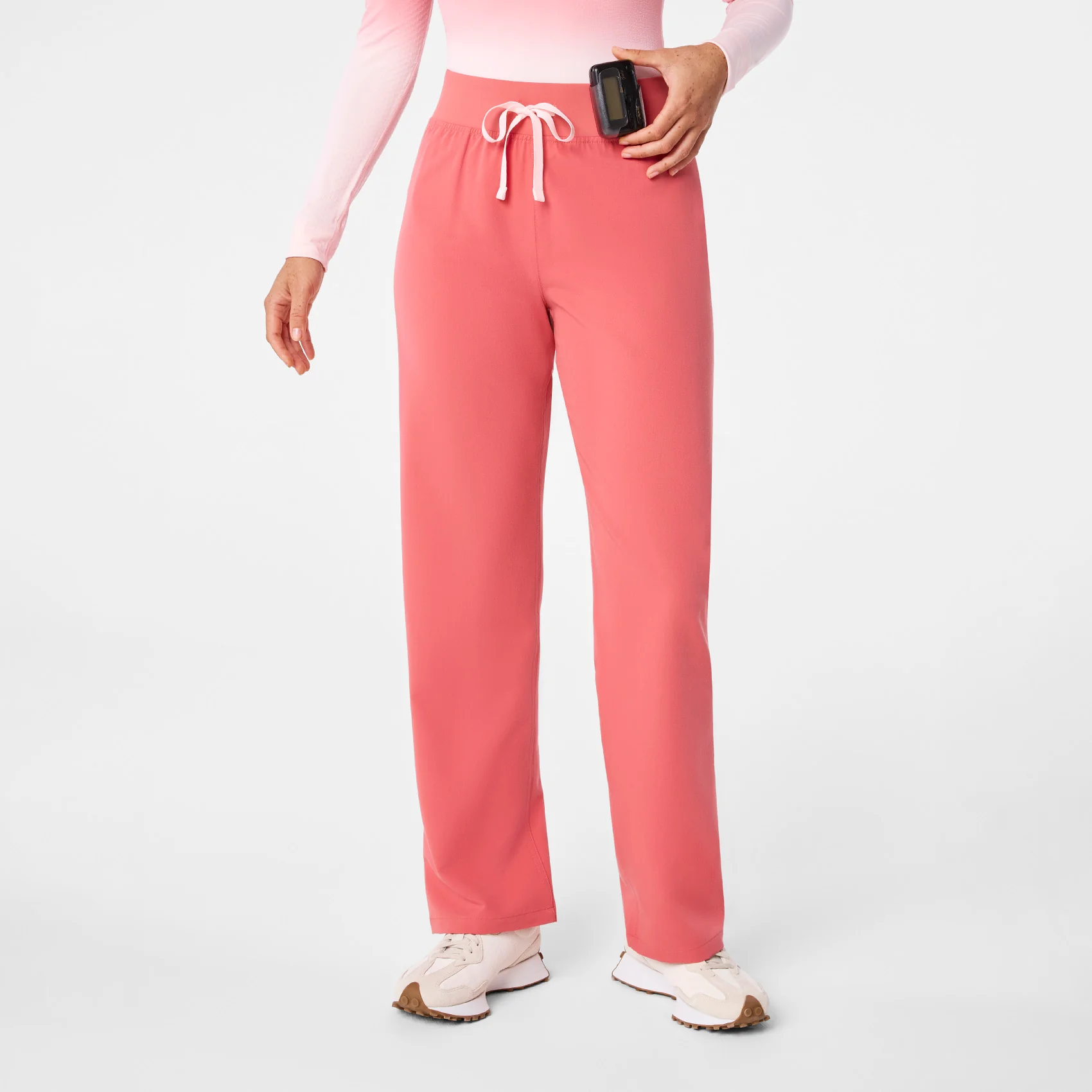 women's Pulmonary Pink High Waisted Livingston - Petite Basic Scrub Pantā¢