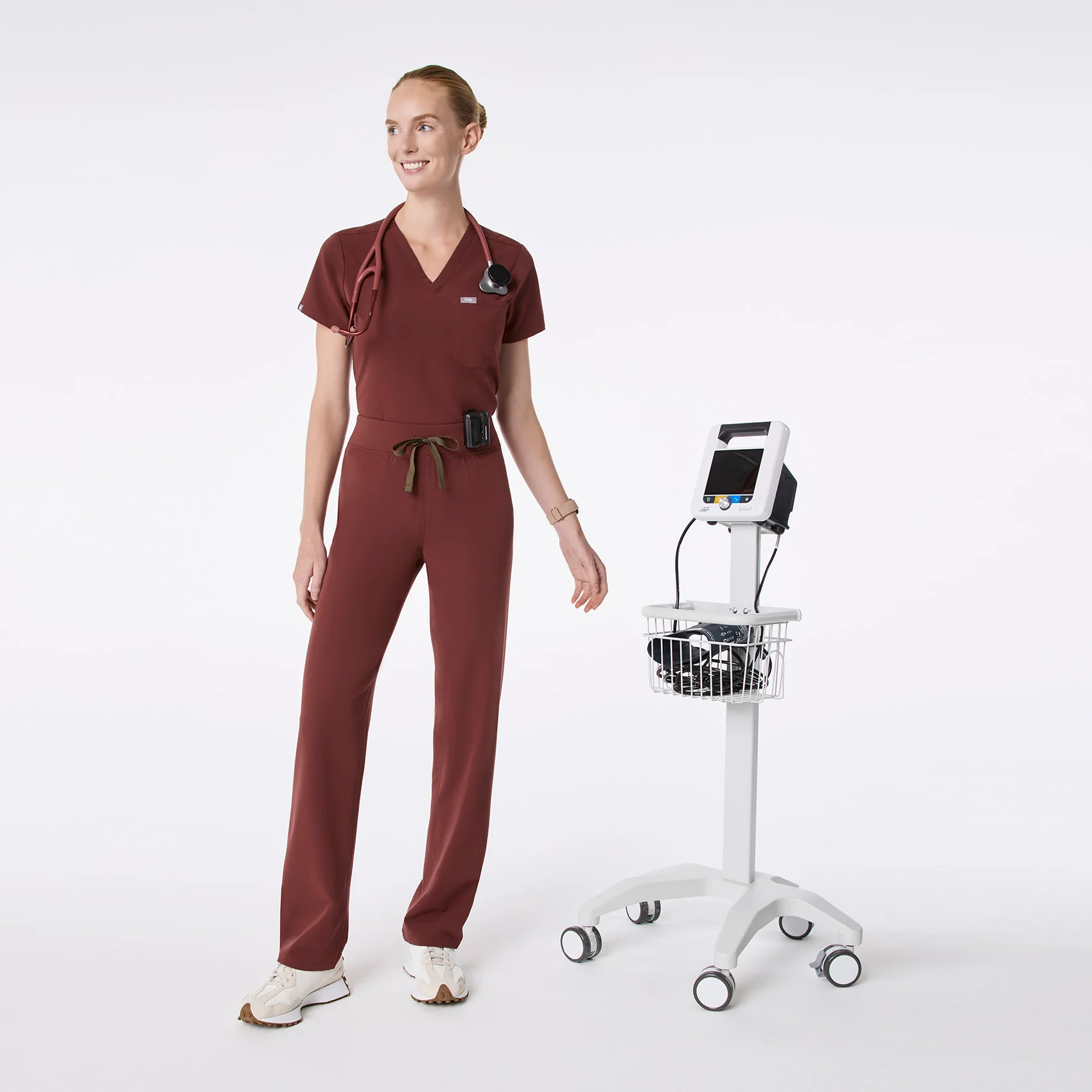 women's Walnut High Waisted Livingston - Tall Basic Scrub Pant⢠- Image 2