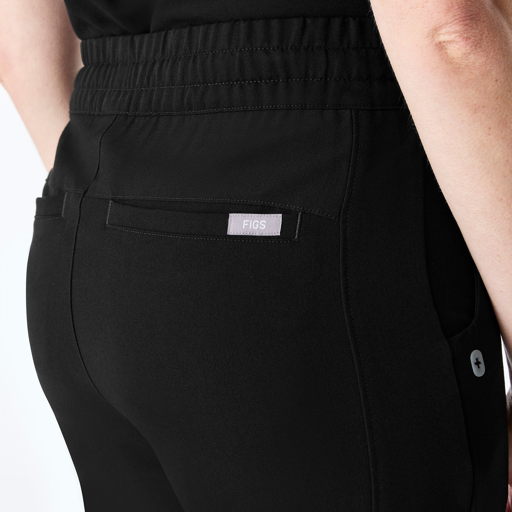 women's Black High Waisted Montal Flare - Petite Scrub Pant - Image 5