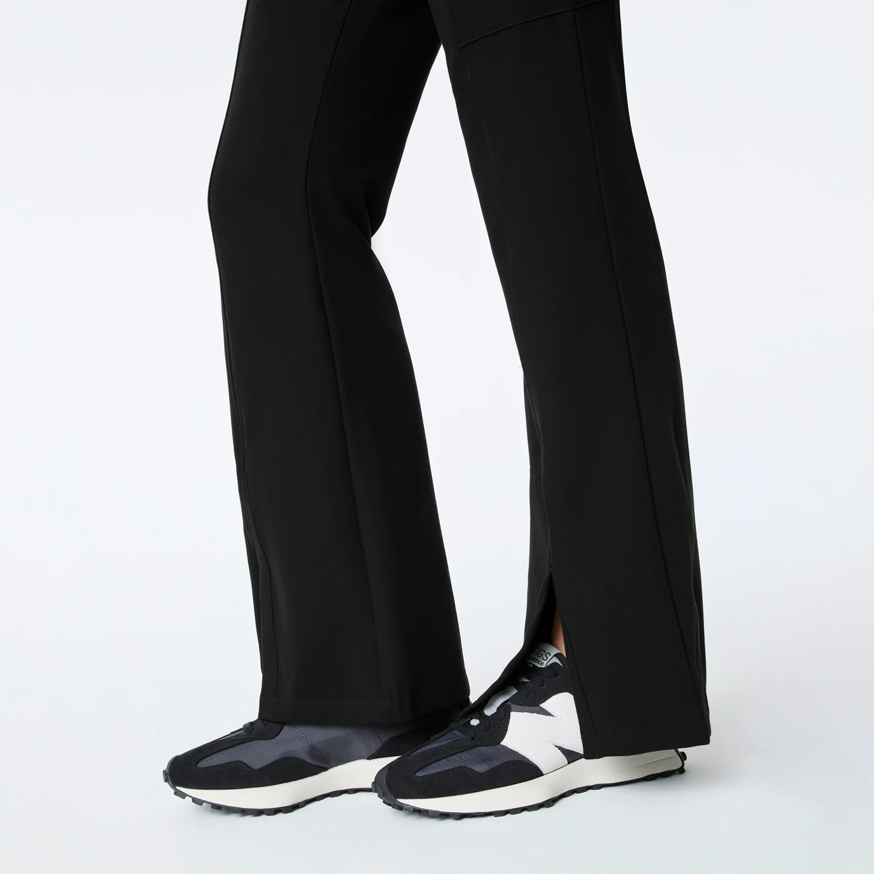 women's Black High Waisted Montal Flare - Petite Scrub Pant - Image 9