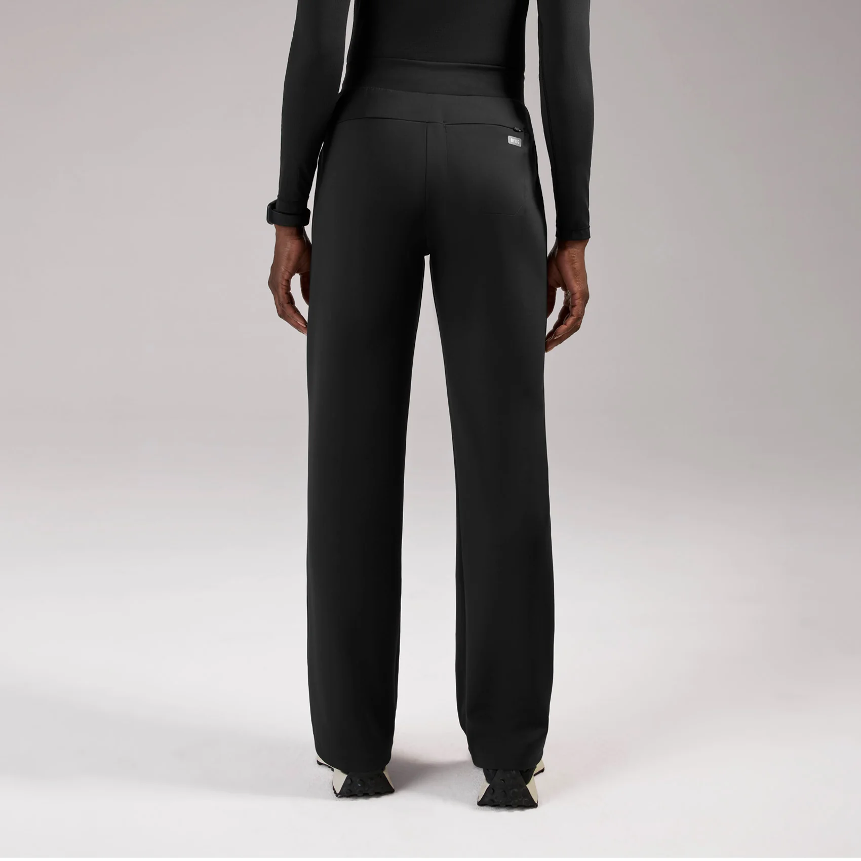 women's Black High Waisted Piedra FORMx™ Straight Leg - Tall Scrub Pant - Image 4
