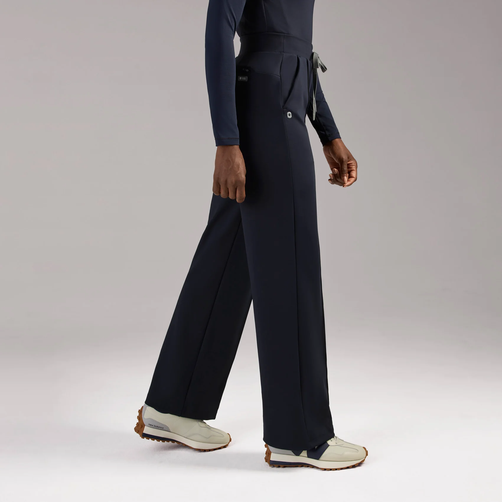 women's Navy High Waisted Piedra FORMx™ Straight Leg - Petite Scrub Pant - Image 3