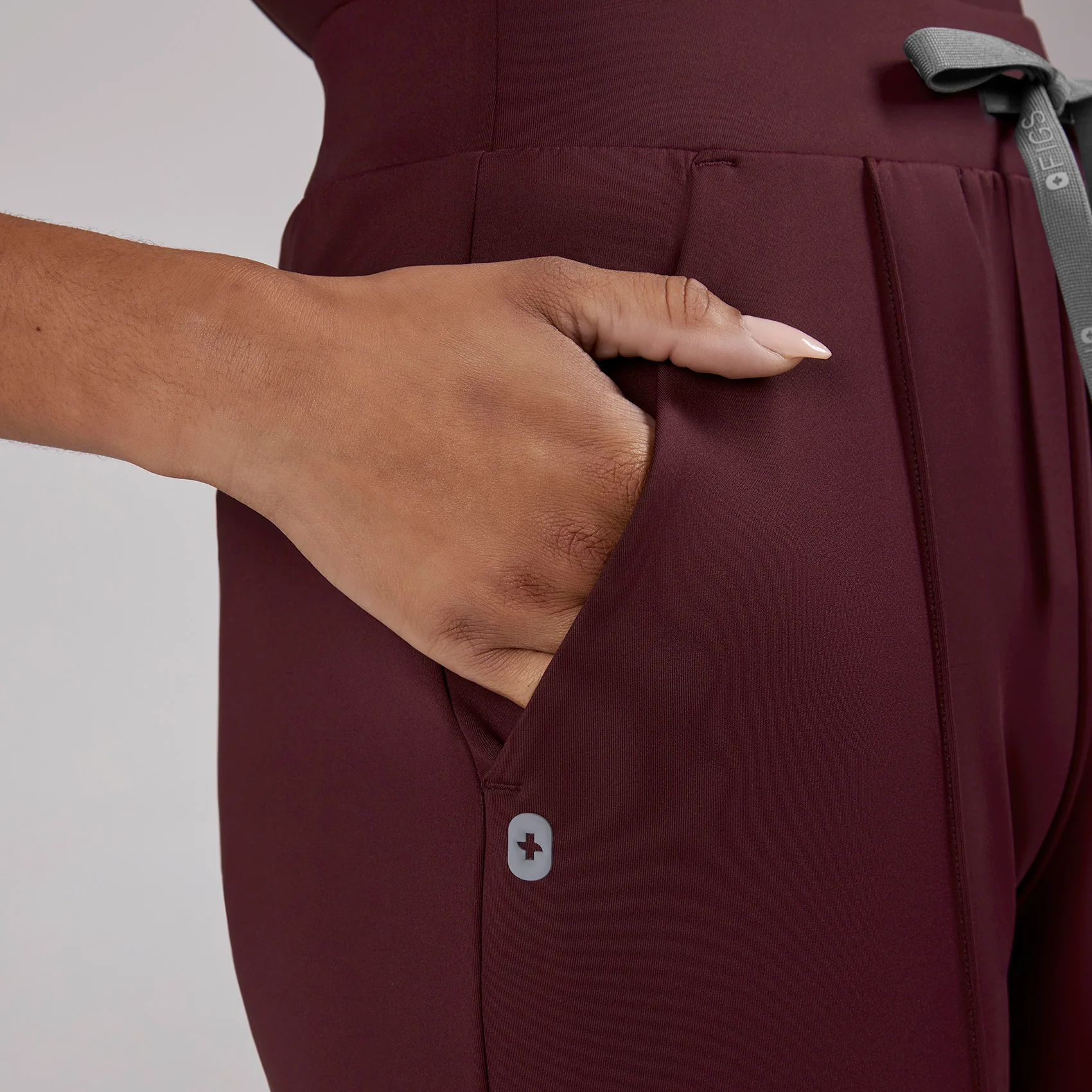 women's Burgundy High Waisted Piedra FORMx™ Straight Leg - Petite Scrub Pant - Image 7