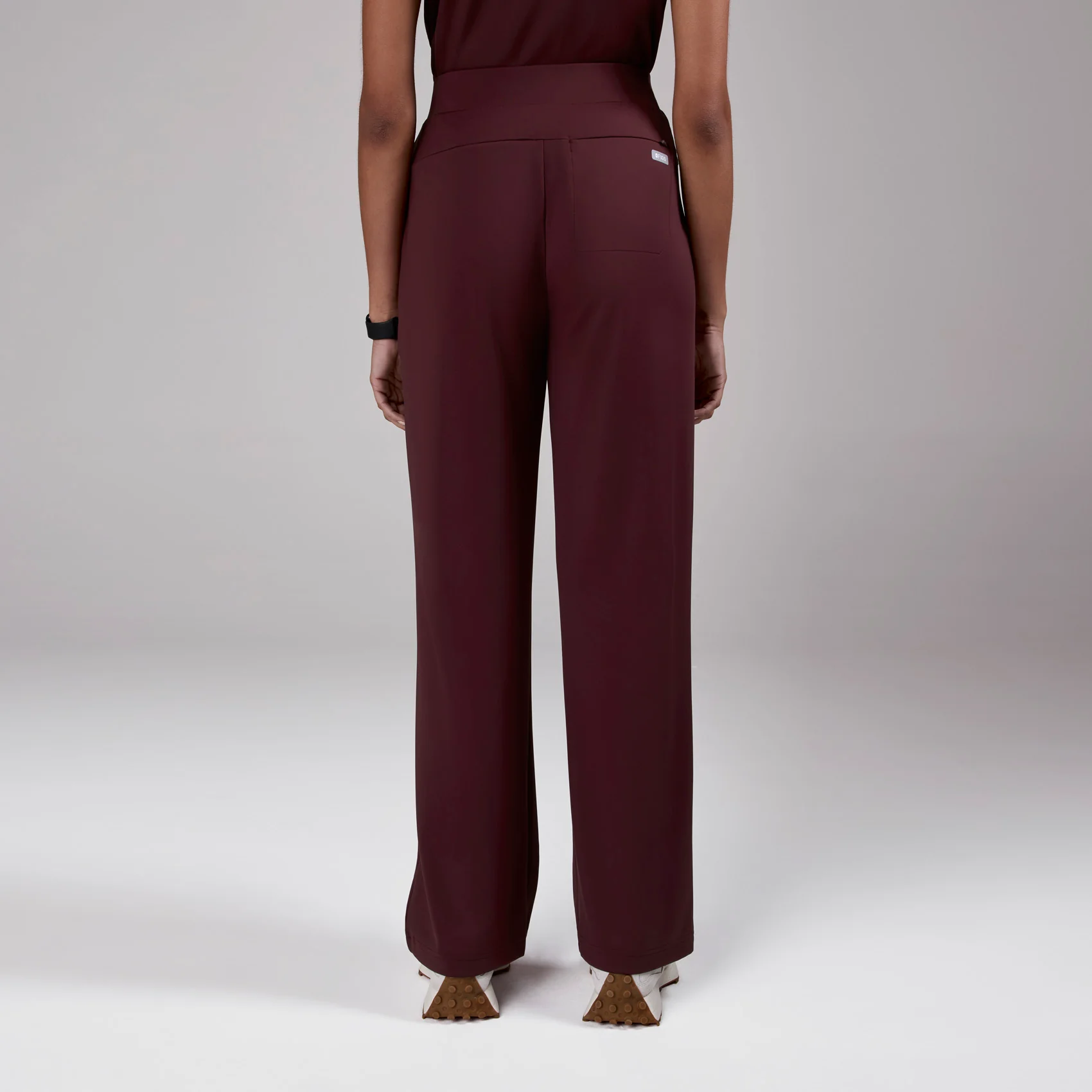 women's Burgundy High Waisted Piedra FORMx™ Straight Leg - Petite Scrub Pant - Image 4