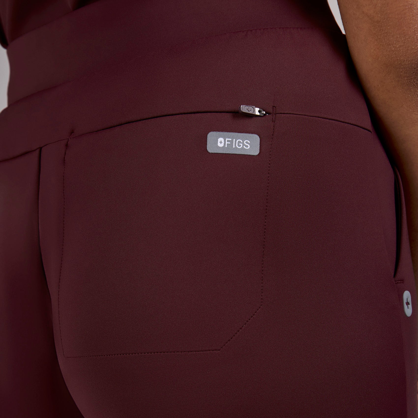 women's Burgundy High Waisted Piedra FORMx™ Straight Leg - Petite Scrub Pant - Image 5