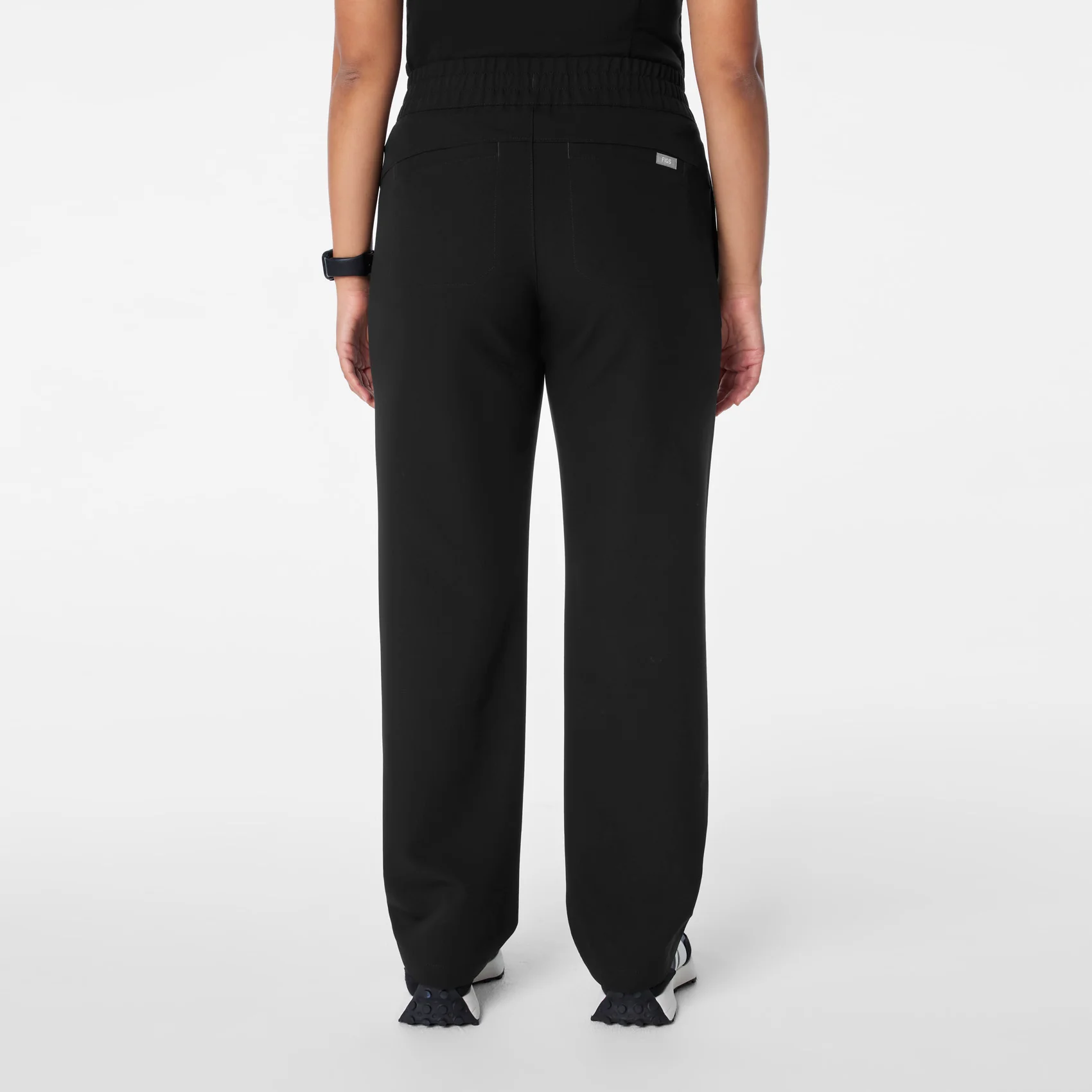 women's Black High Waisted Salida Straight Leg - Petite Scrub Pant - Image 4