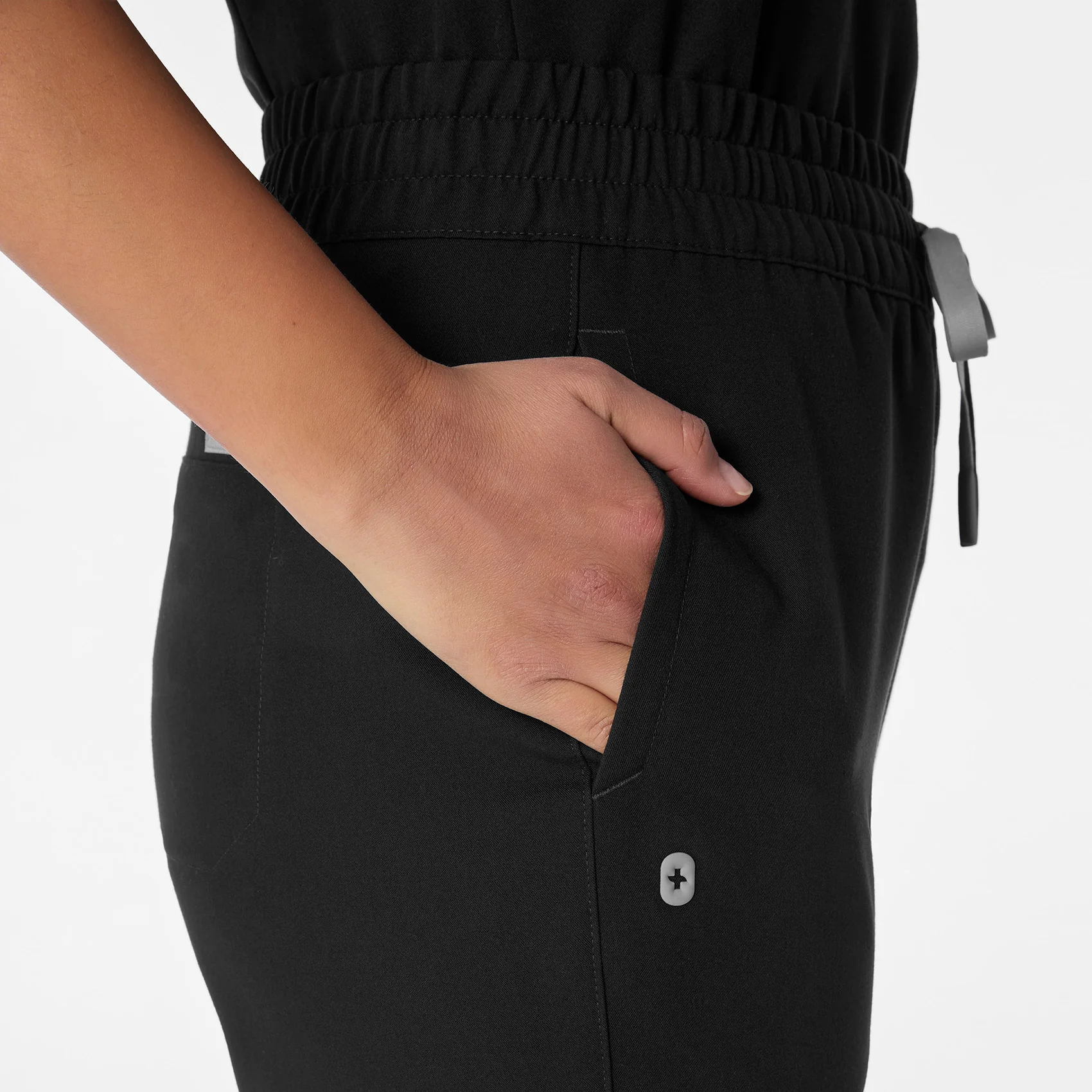 women's Black High Waisted Salida Straight Leg - Petite Scrub Pant - Image 6