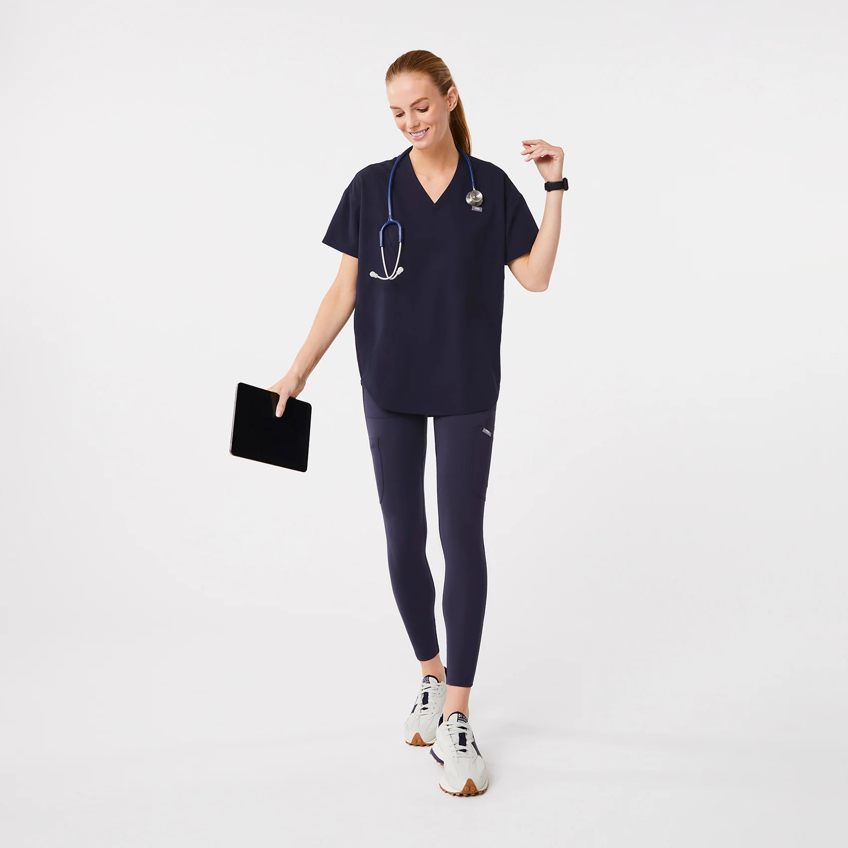 women's Navy High Waisted Seville - ScrubLegging™ - Image 9
