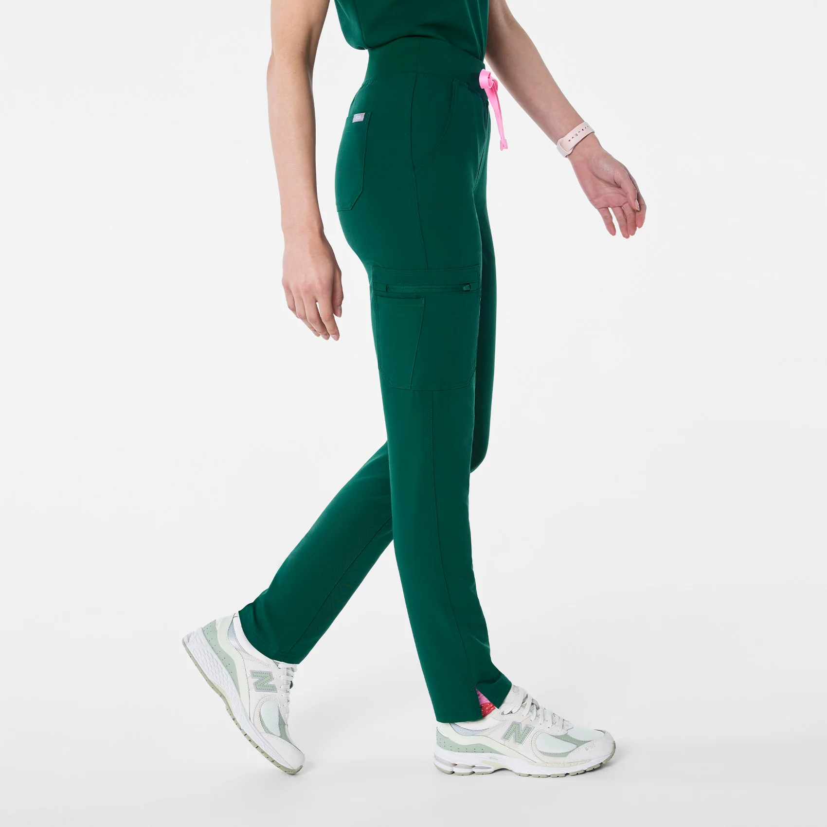 women's Forest Green High Waisted Yola - Petite Skinny Scrub Pant™ - Image 3