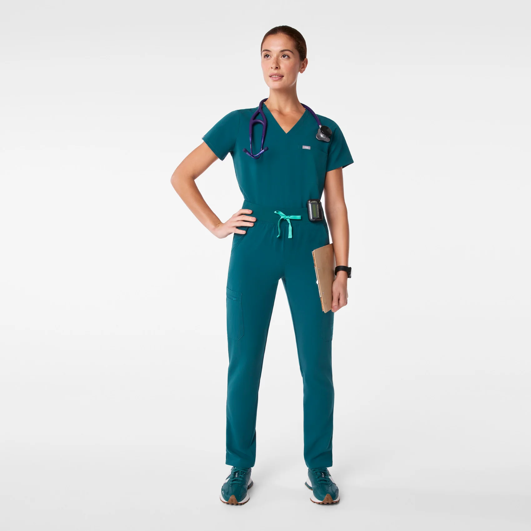 women's Caribbean Blue High Waisted Yola - Skinny Scrub Pant™ - Image 2
