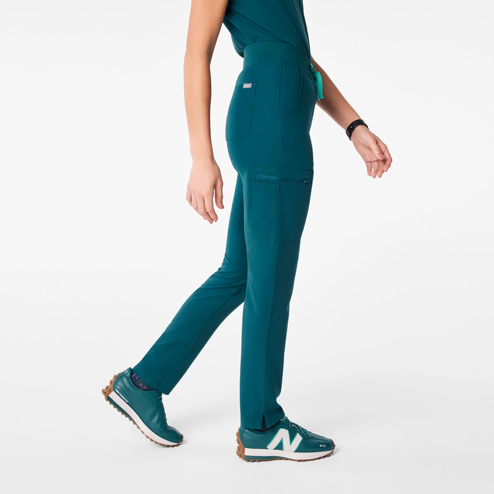 women's Caribbean Blue High Waisted Yola - Skinny Scrub Pant™ - Image 3