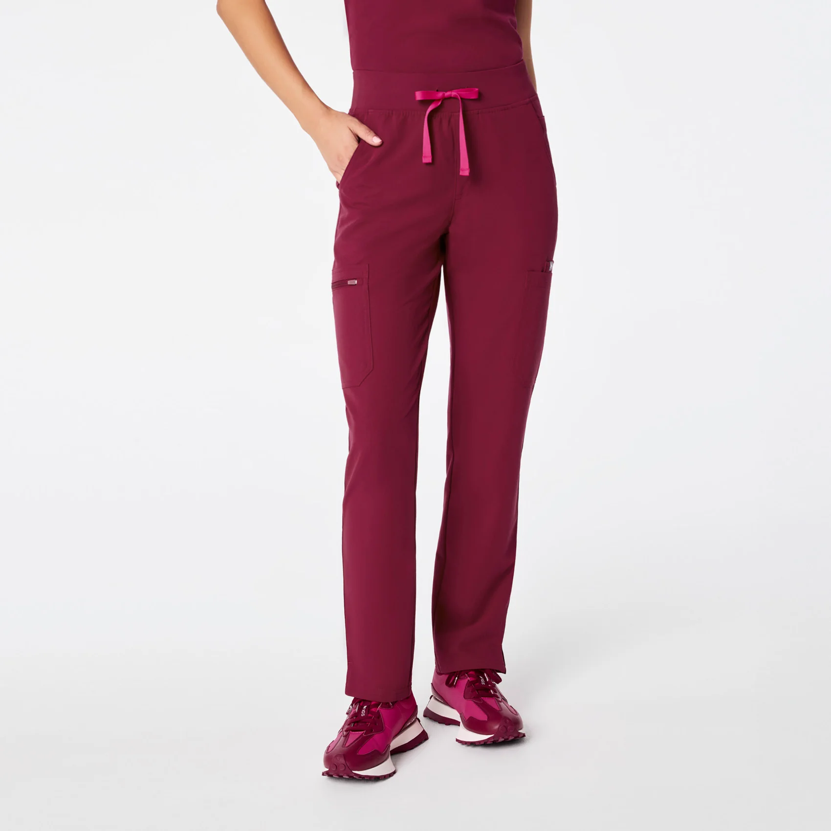 women's Deep Cranberry High Waisted Yola - Skinny Scrub Pant™