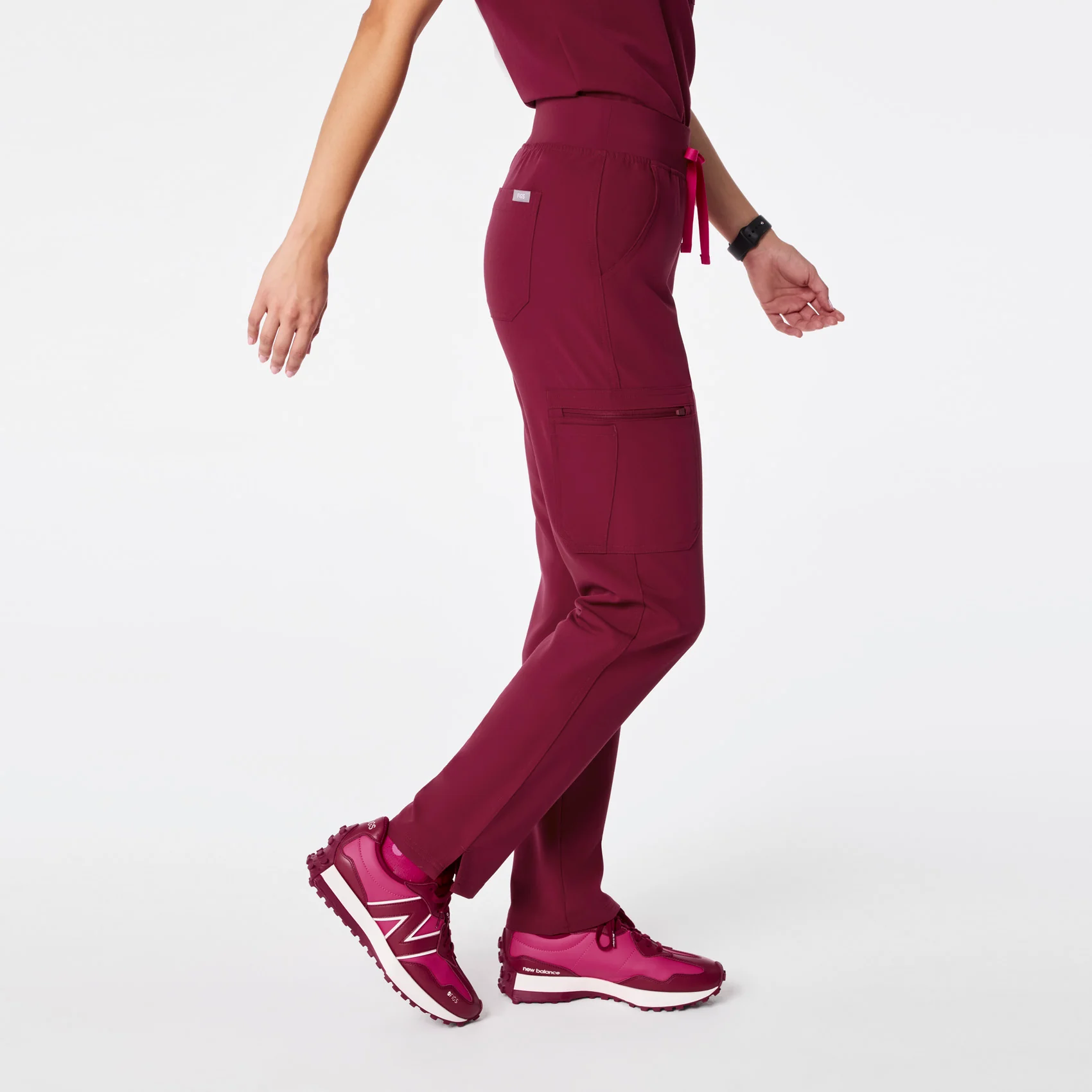 women's Deep Cranberry High Waisted Yola - Skinny Scrub Pant™ - Image 3