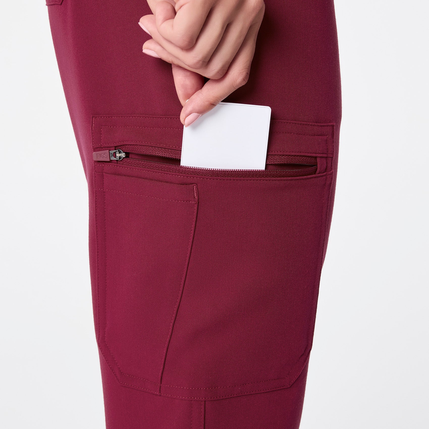 women's Deep Cranberry High Waisted Yola - Skinny Scrub Pant™ - Image 6