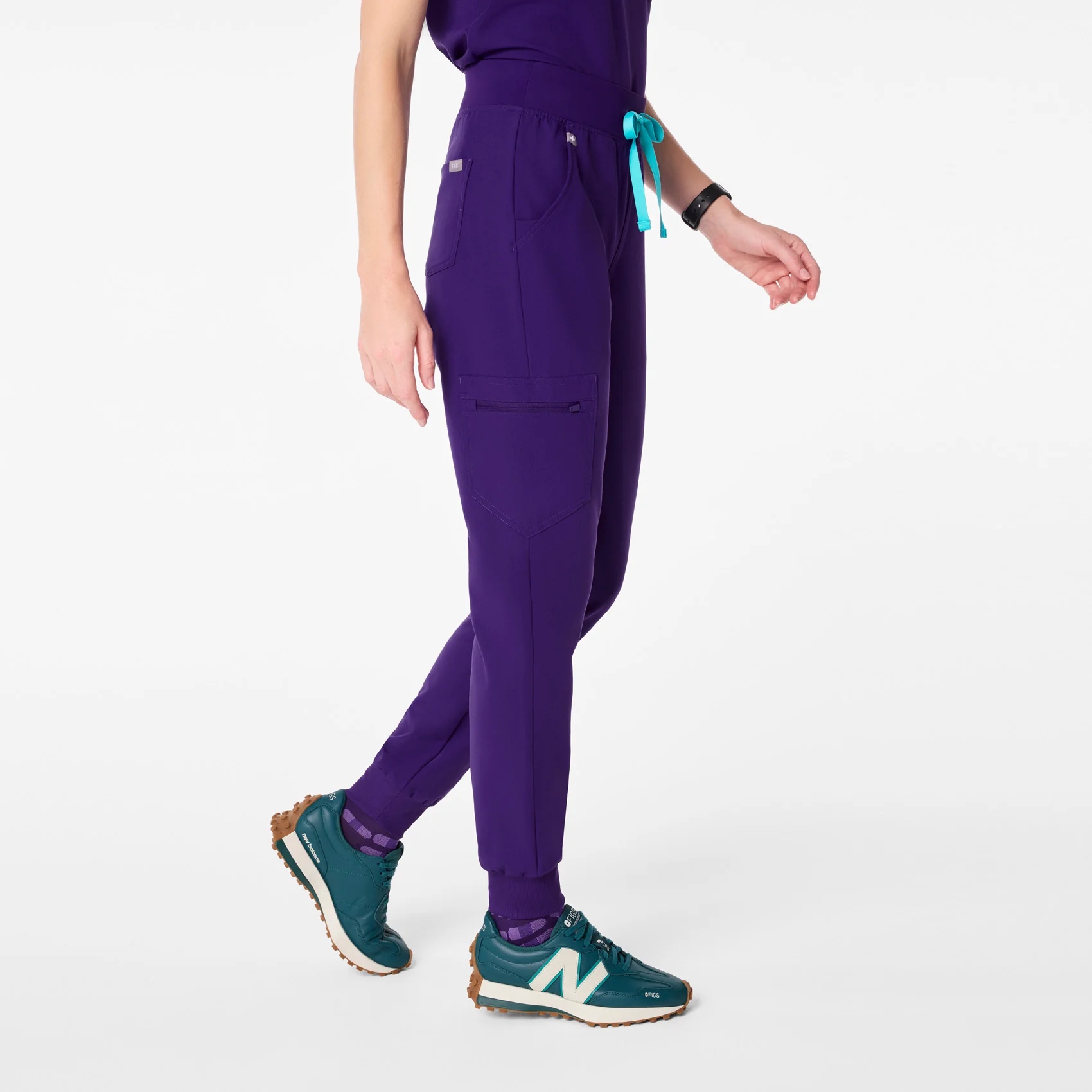 women's Purple Pulse High Waisted Zamora - Petite Jogger Scrub Pant™ - Image 3