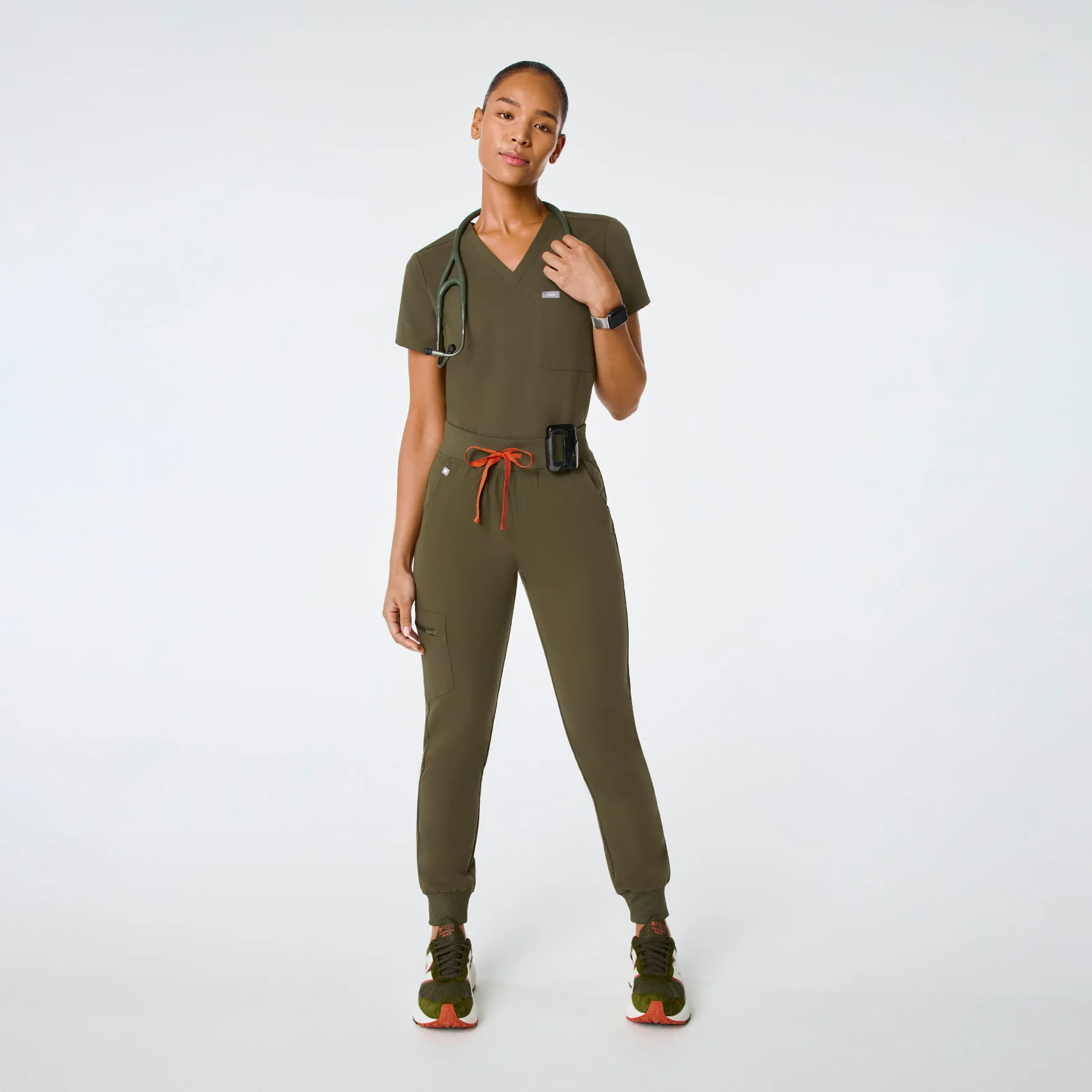 women's Spruce High Waisted Zamora - Petite Jogger Scrub Pant™ - Image 2