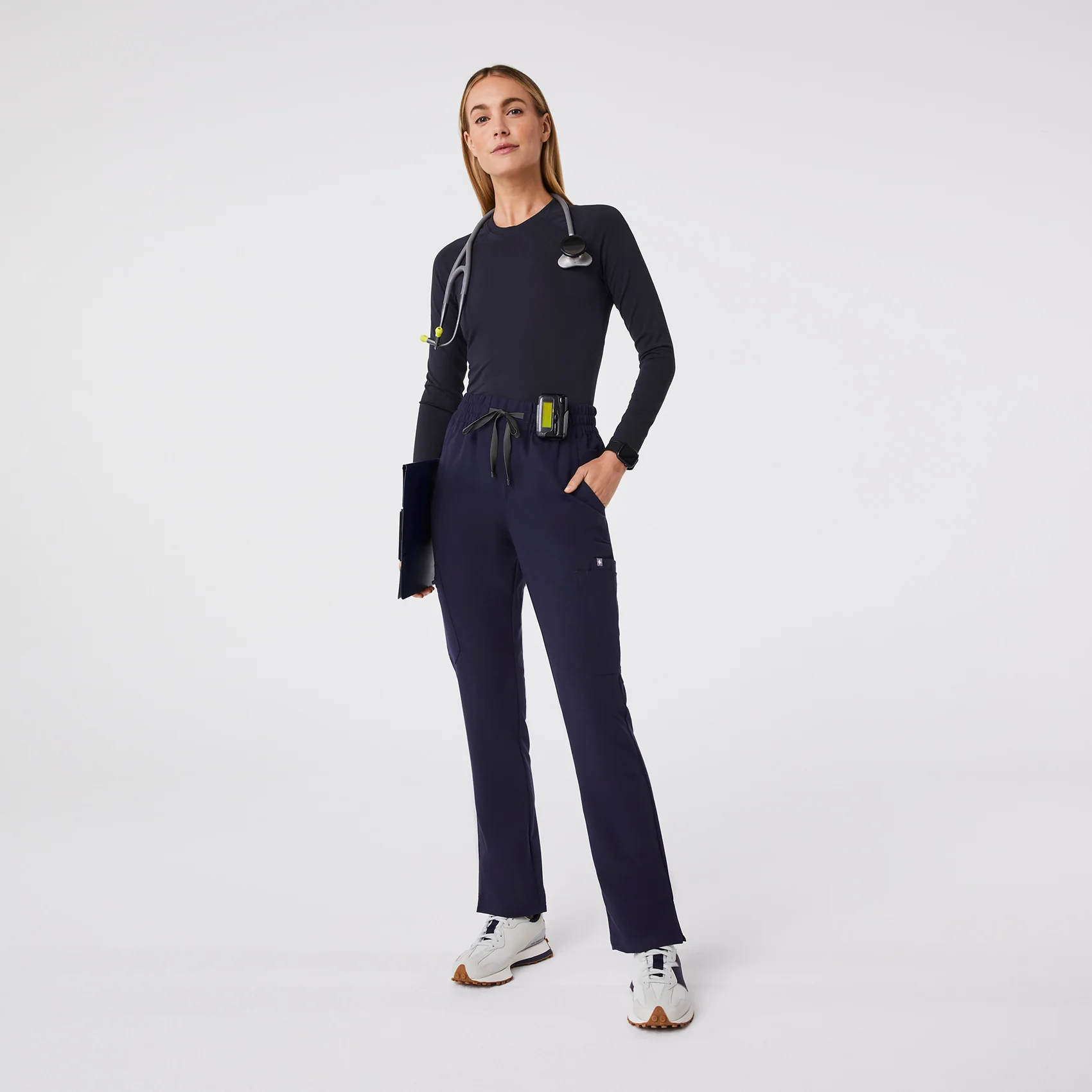 women's Navy High Waisted Dowa - Scrub Pant (3XL-6XL) - Image 2