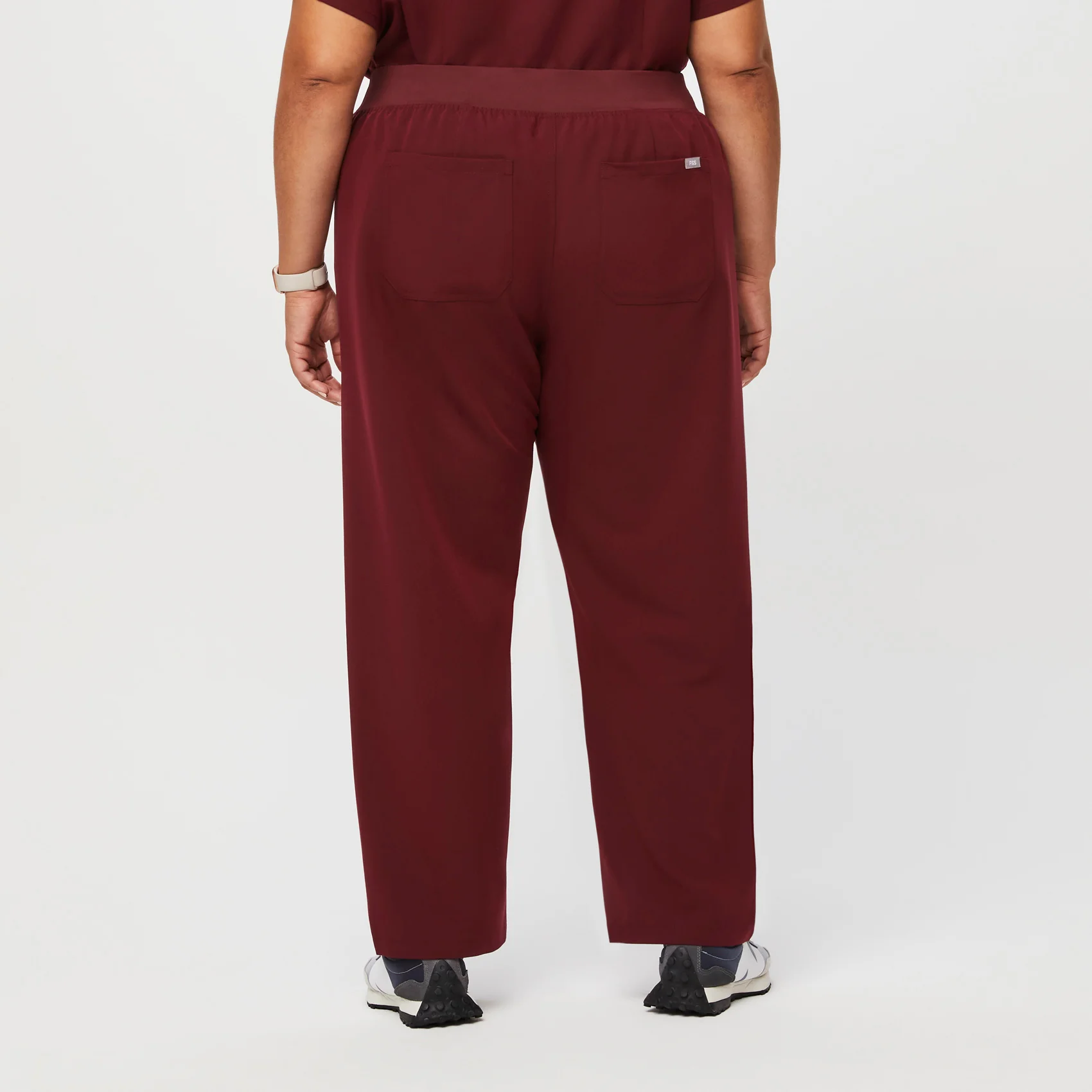 women's Burgundy High Waisted Livingston⢠- Basic Scrub Pants (3XL - 6XL) - Image 3