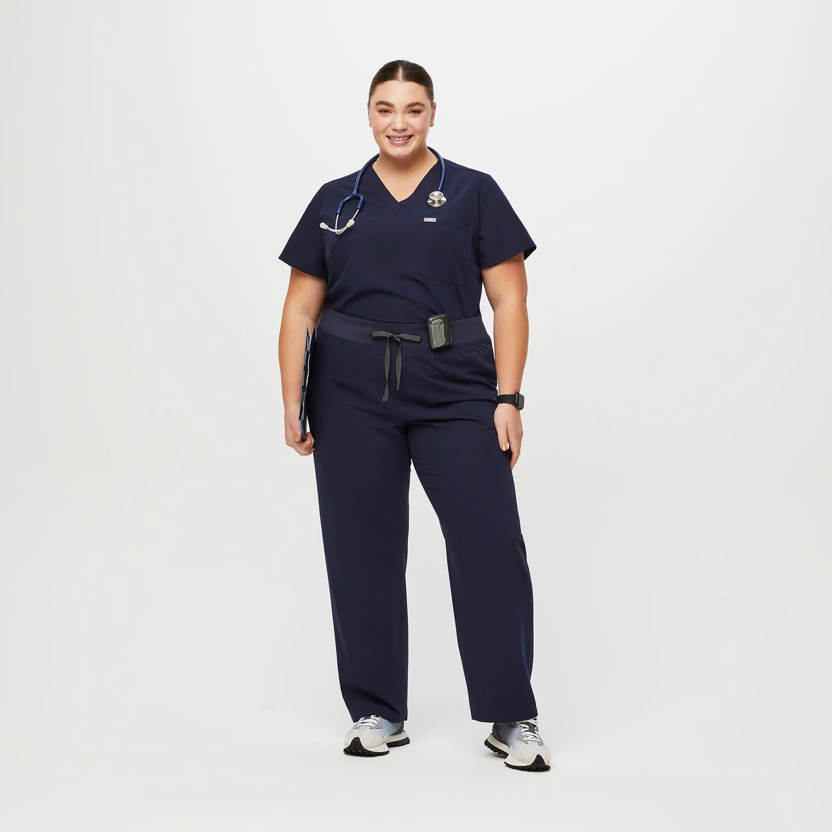 women's Navy High Waisted Livingston™ - Basic Scrub Pants (3XL - 6XL) - Image 2