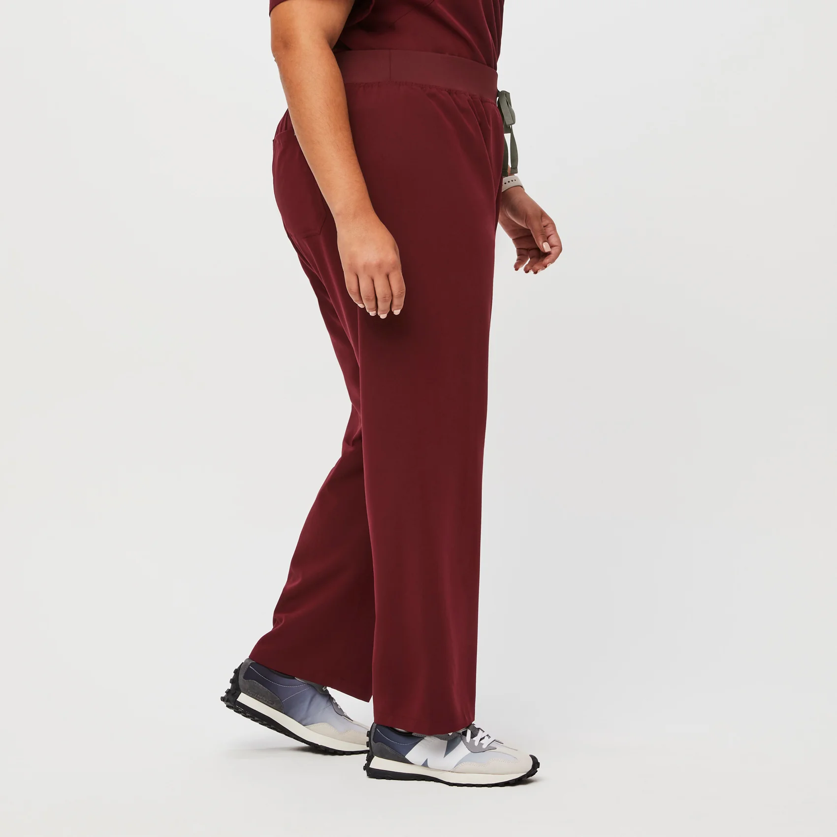 women's Burgundy High Waisted Livingston⢠- Petite Basic Scrub Pants (3XL - 6XL) - Image 4