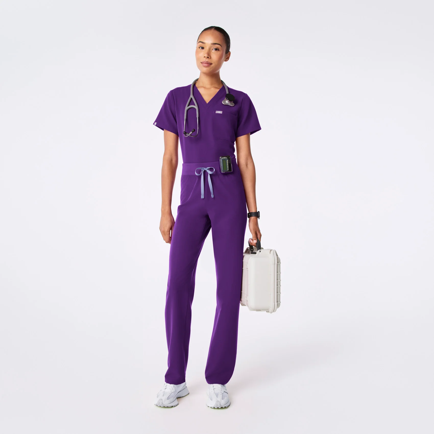 women's Digital Grape High Waisted Livingston - Petite Basic Scrub Pant™ - Image 2