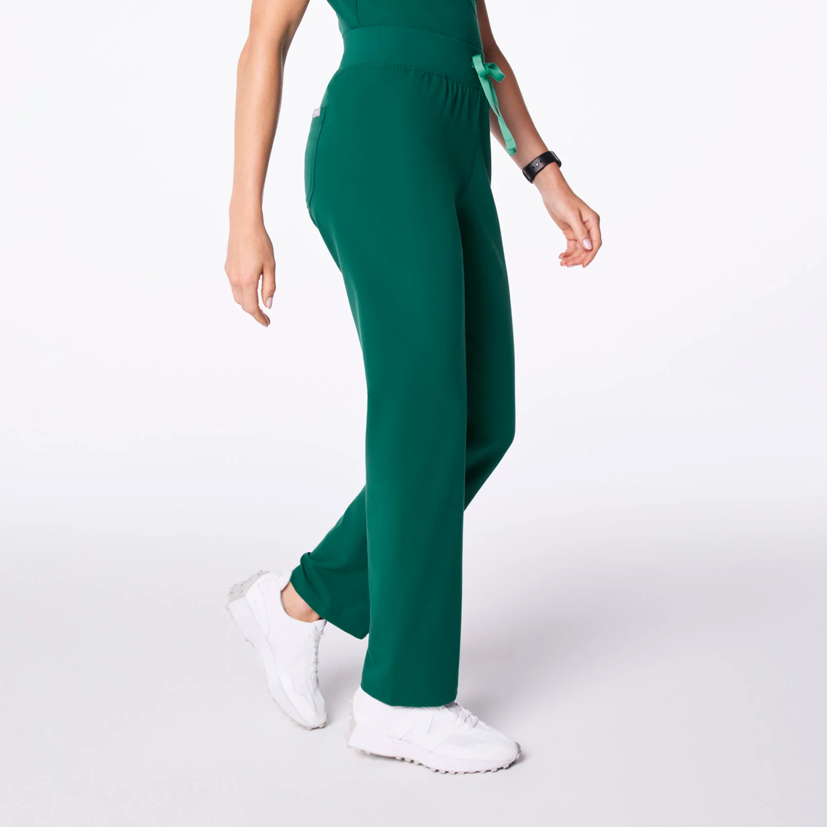 women's Hunter Green High Waisted Livingston - Petite Basic Scrub Pant™ - Image 3