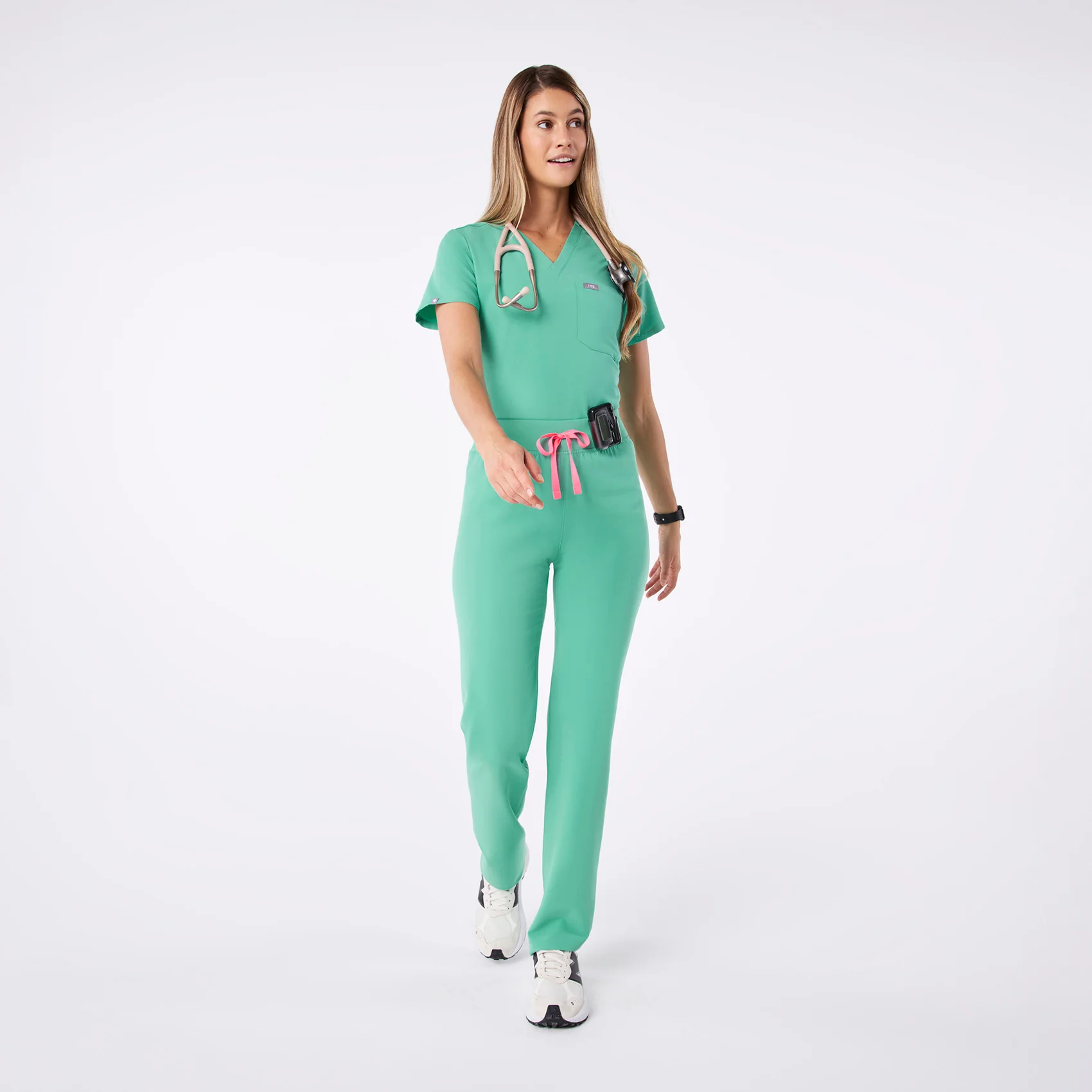 women's Surgical Green High Waisted Livingston - Petite Basic Scrub Pant™ - Image 2