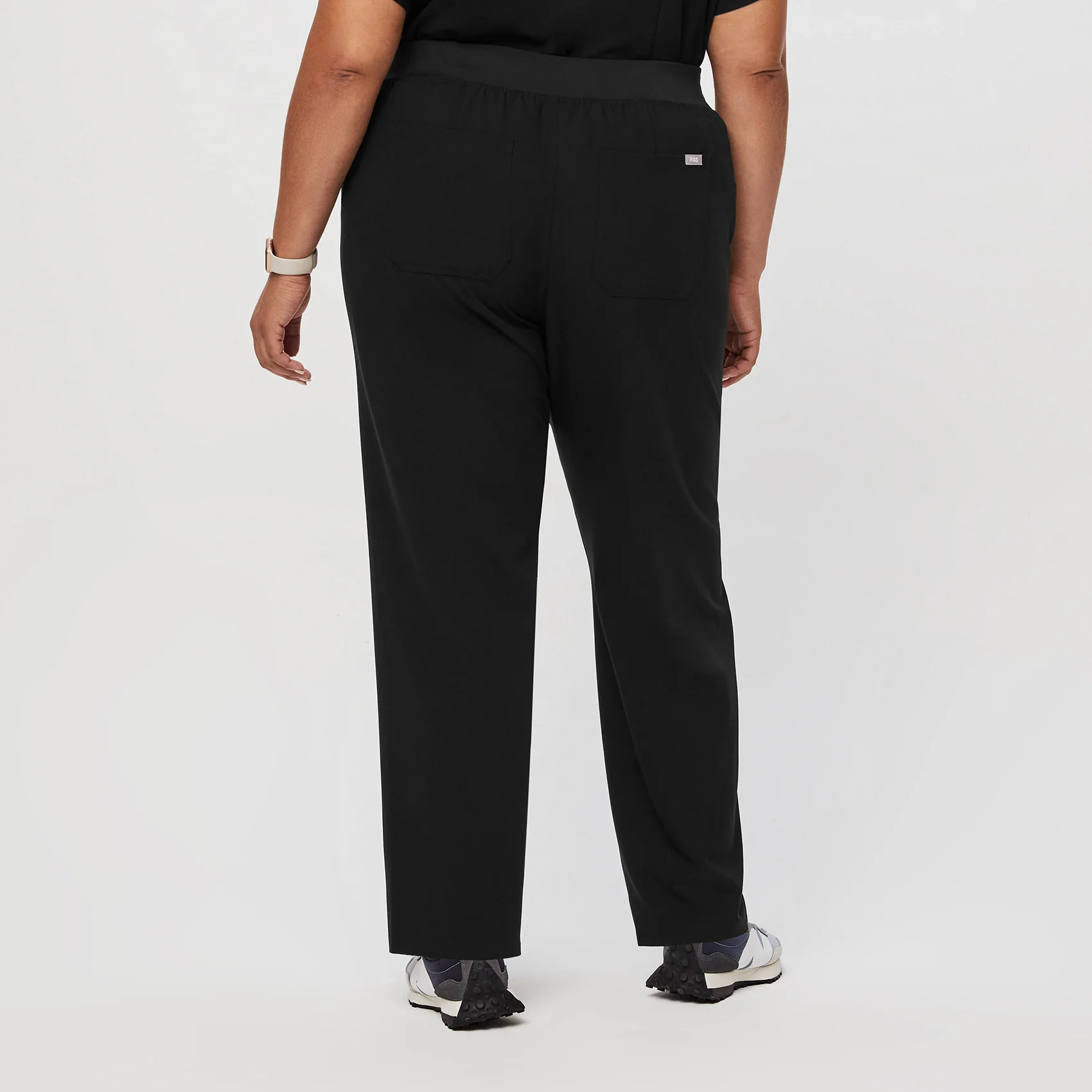 women's Black High Waisted Livingston™ - Tall Basic Scrub Pants (3XL - 6XL) - Image 4