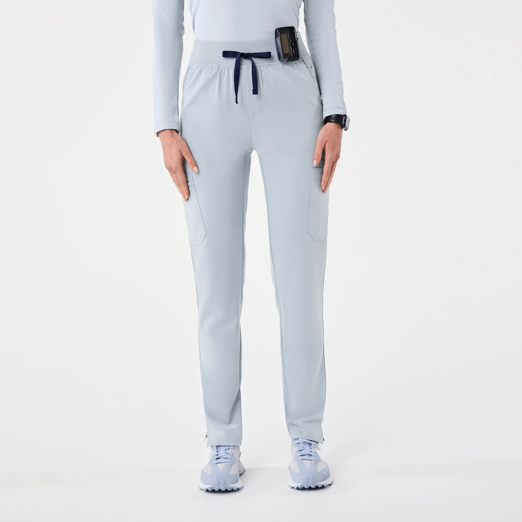 women's Dusty Blue High Waisted Yola - Petite Skinny Scrub Pant™