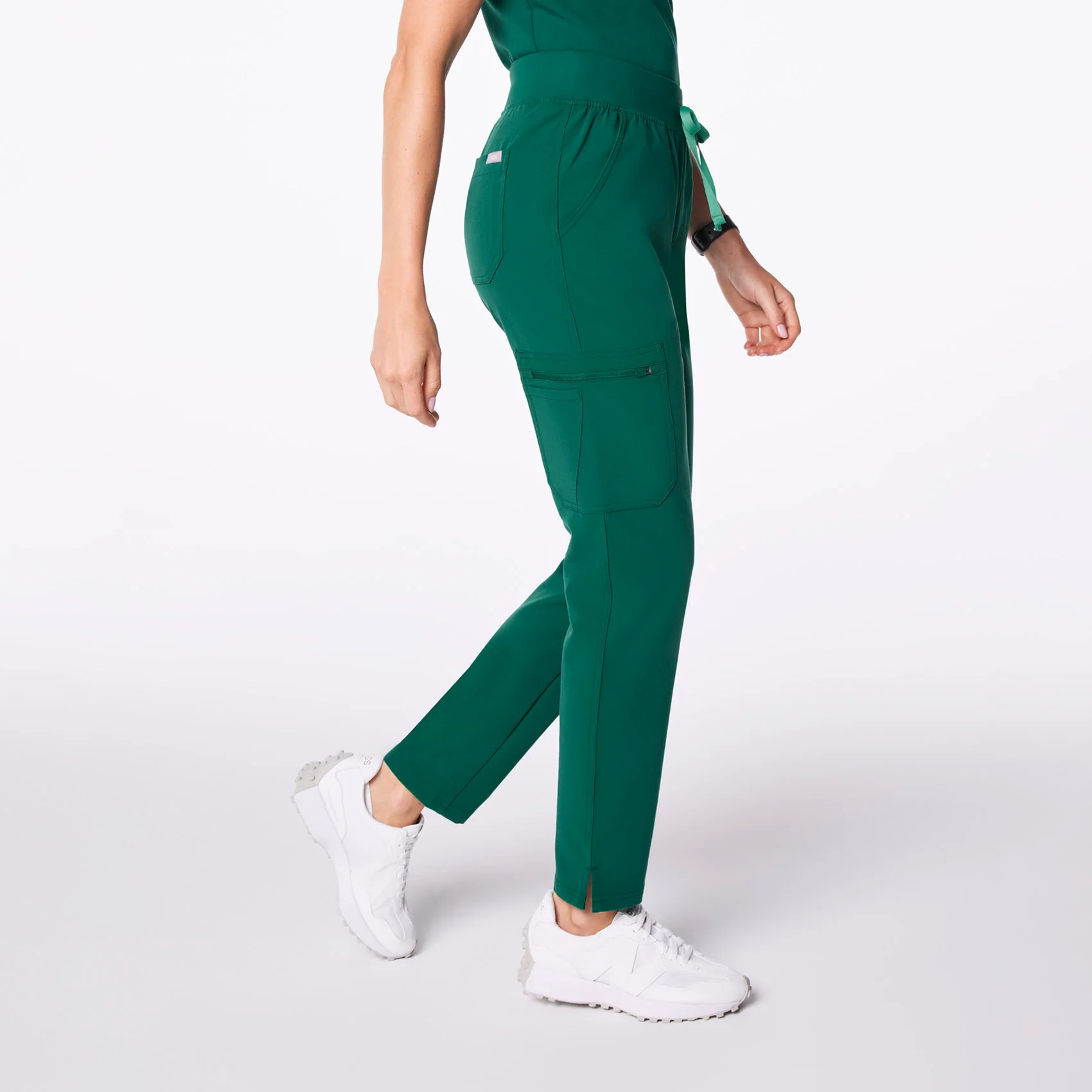 women's Hunter Green High Waisted Yola - Petite Skinny Scrub Pant™ - Image 3